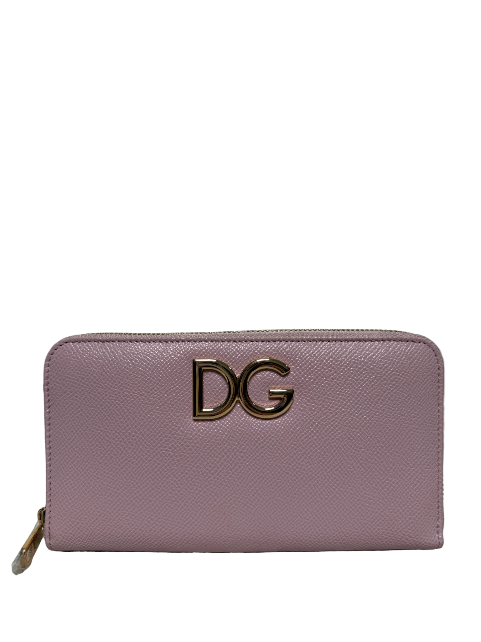 Dolce & Gabbana Light Pink Leather Zip Around Continental Wallet