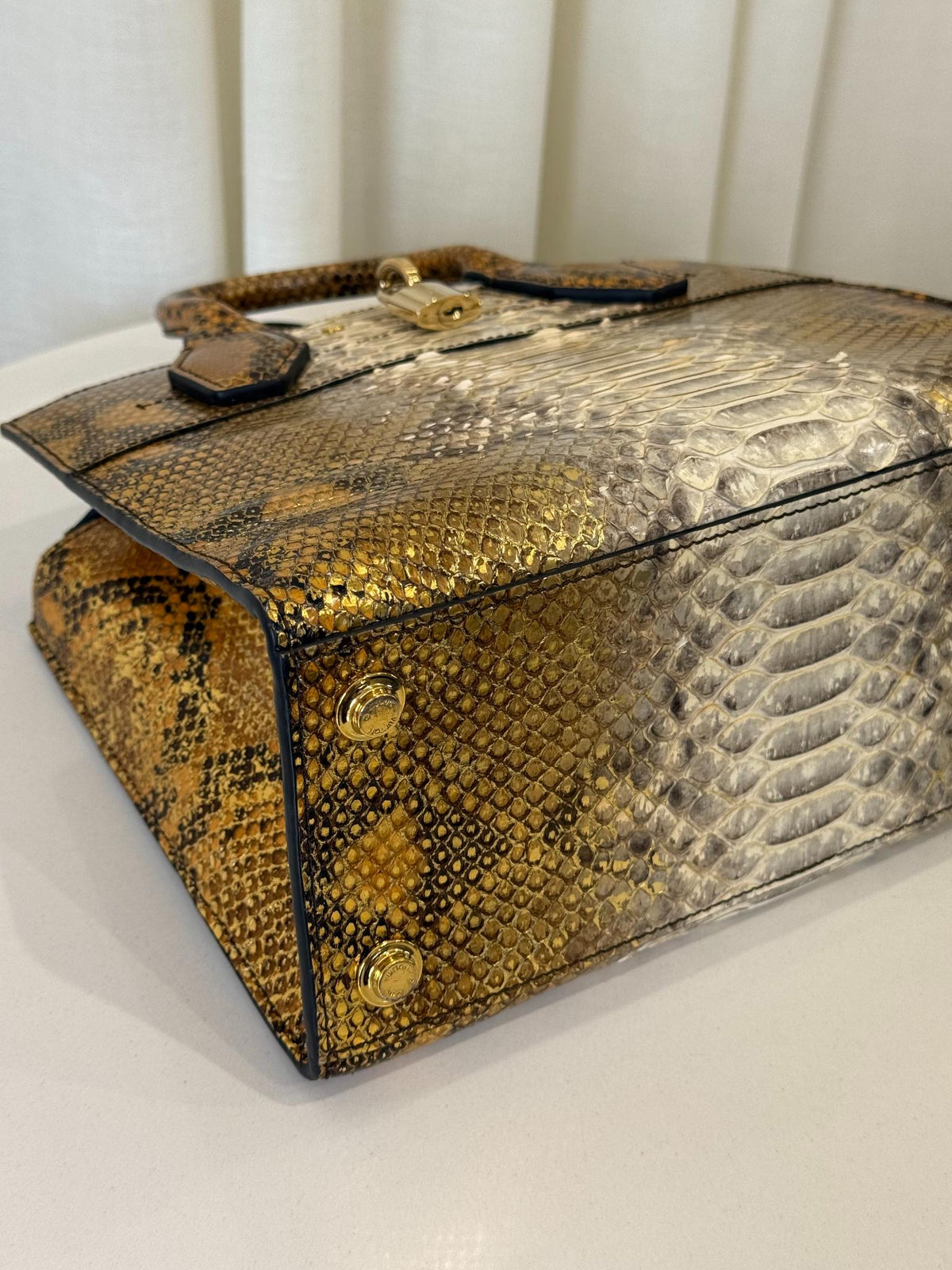 Louis Vuitton Limited Edition Gold Python City Steamer PM Bag