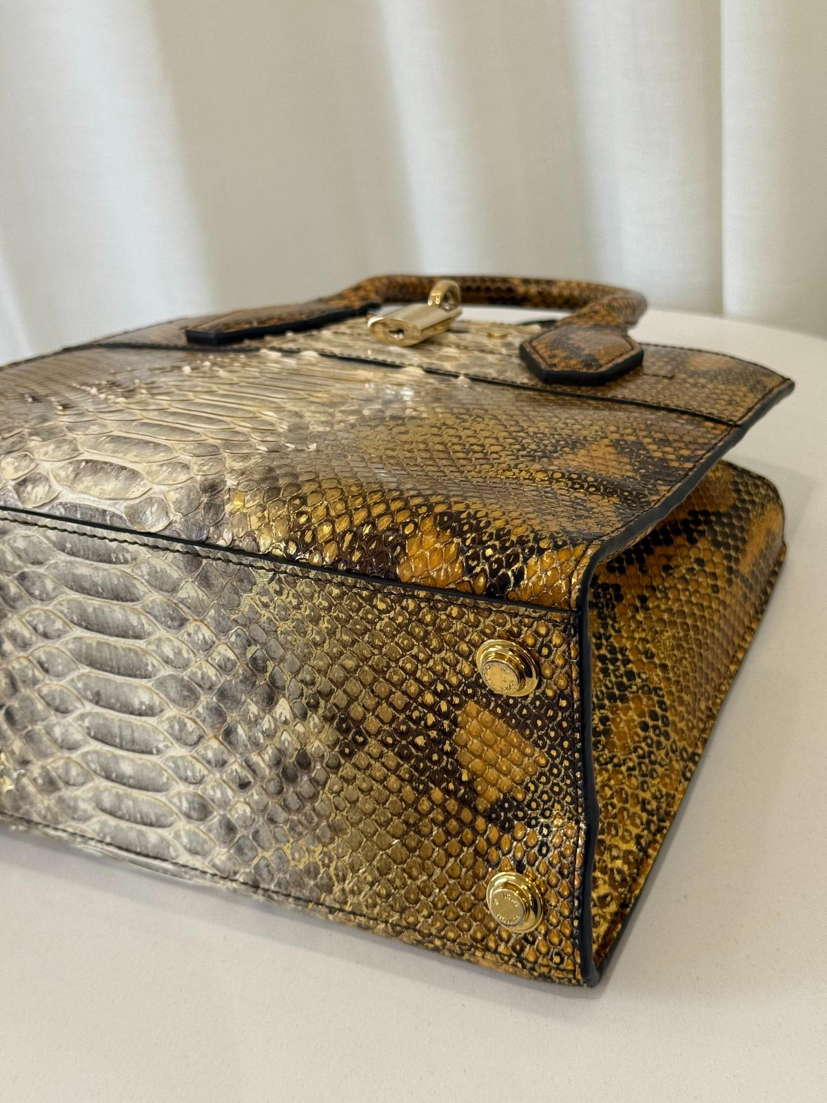 Louis Vuitton Limited Edition Gold Python City Steamer PM Bag