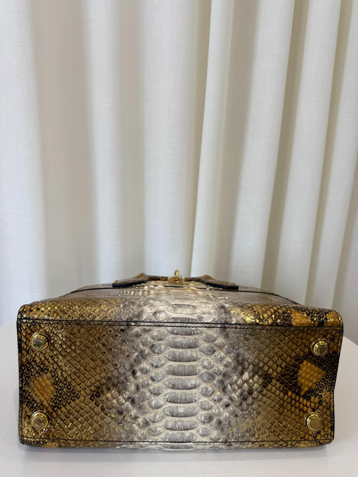 Louis Vuitton Limited Edition Gold Python City Steamer PM Bag