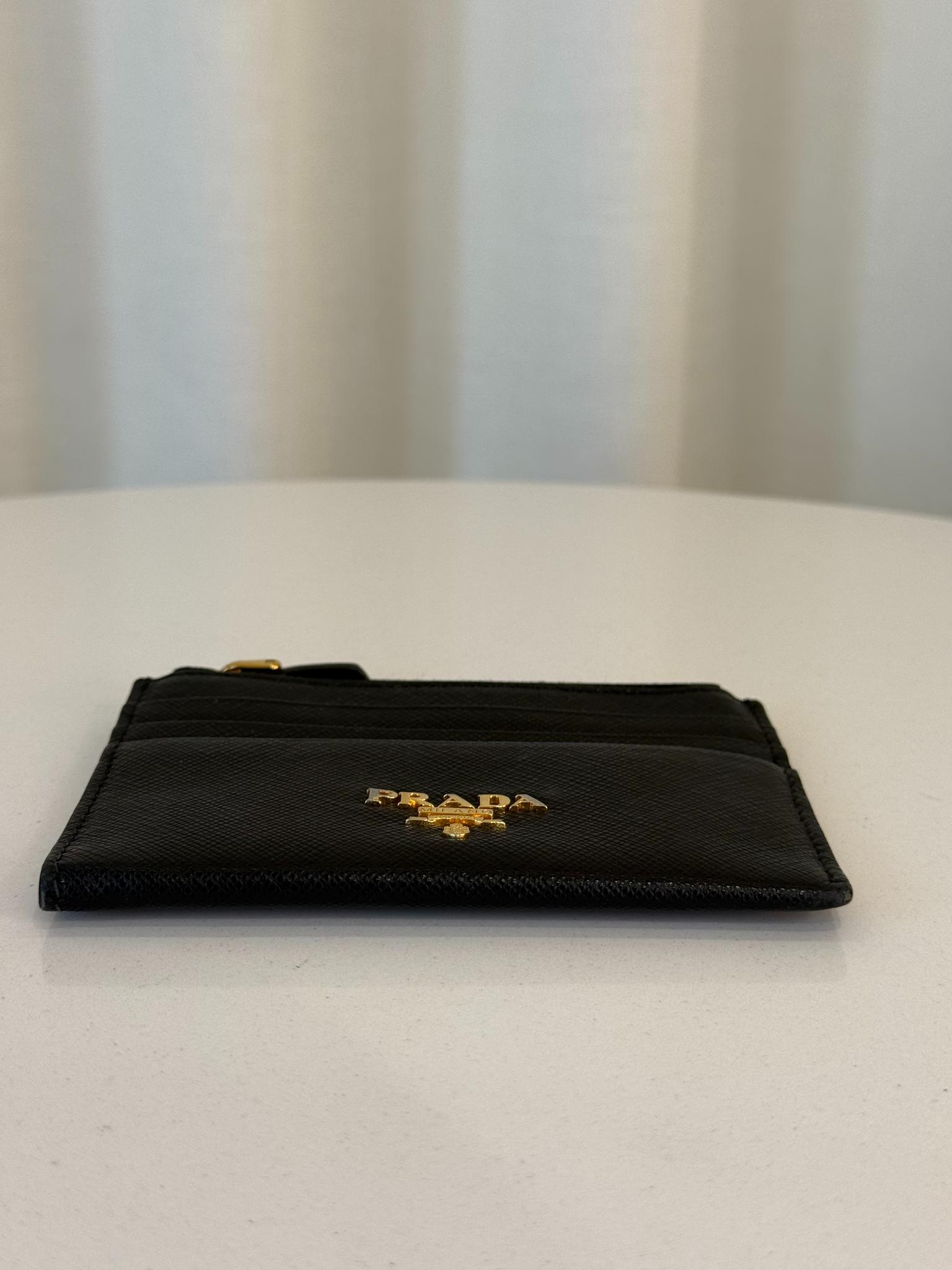 Prada Black Saffiano Leather Card Holder