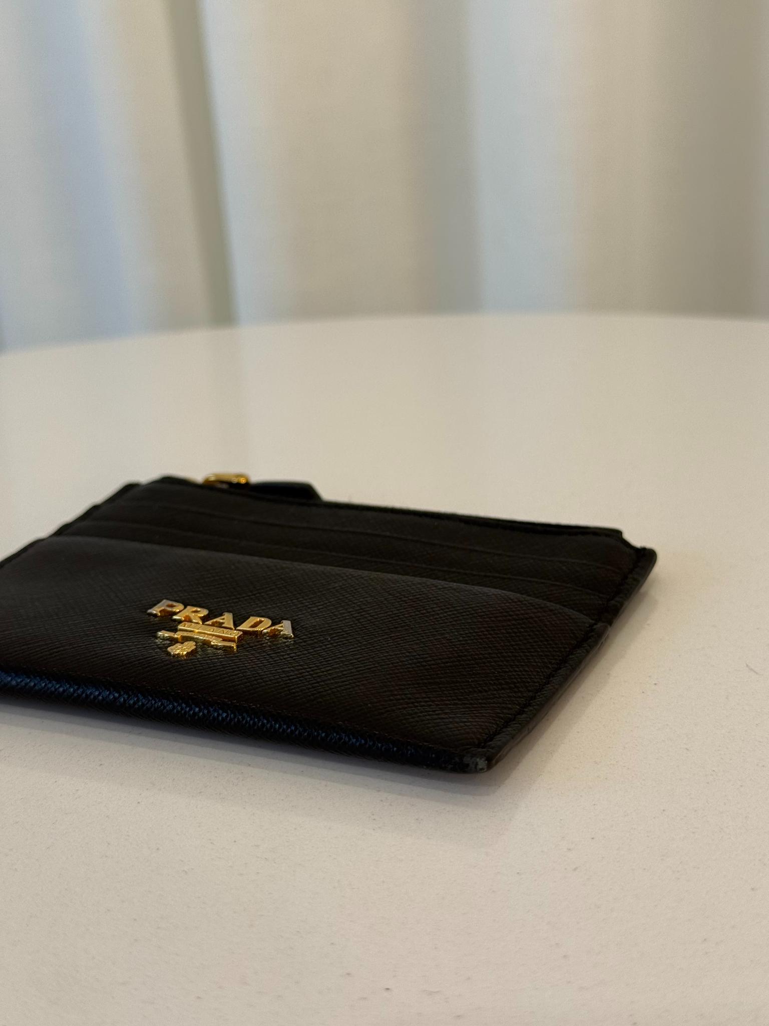 Prada Black Saffiano Leather Card Holder