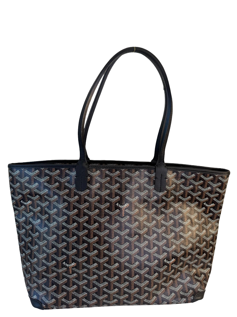 Goyard Black Chevron Print Coated Canvas Artois MM Tote Bag