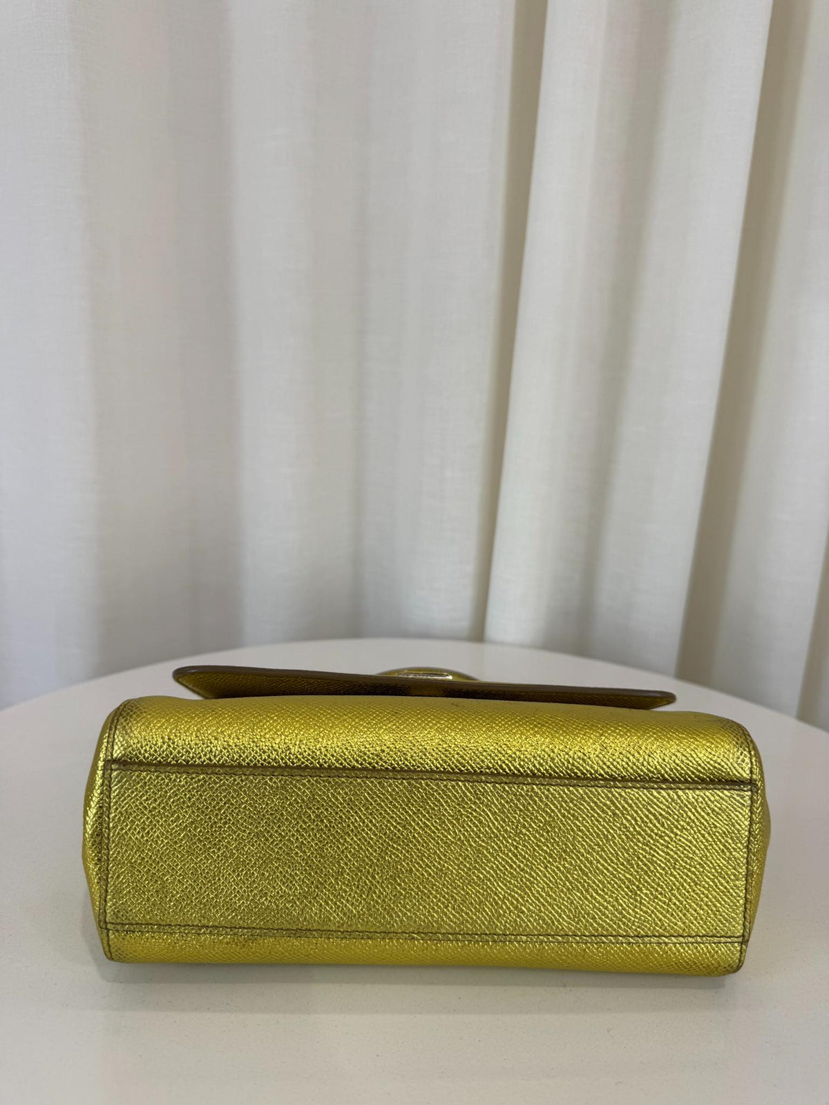 Dolce Gabbana Metallic Leather Small Miss Sicily Top Handle Bag