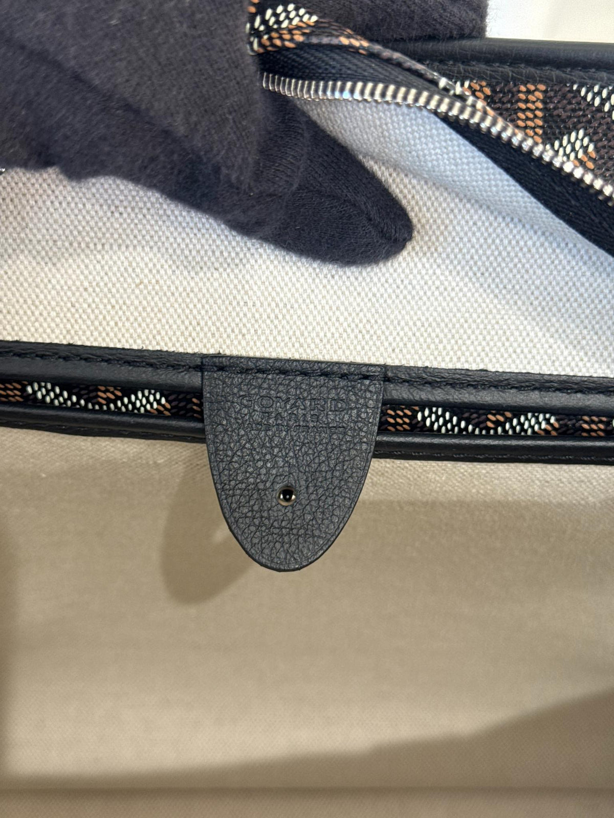 Goyard Black Chevron Print Coated Canvas Artois MM Tote Bag