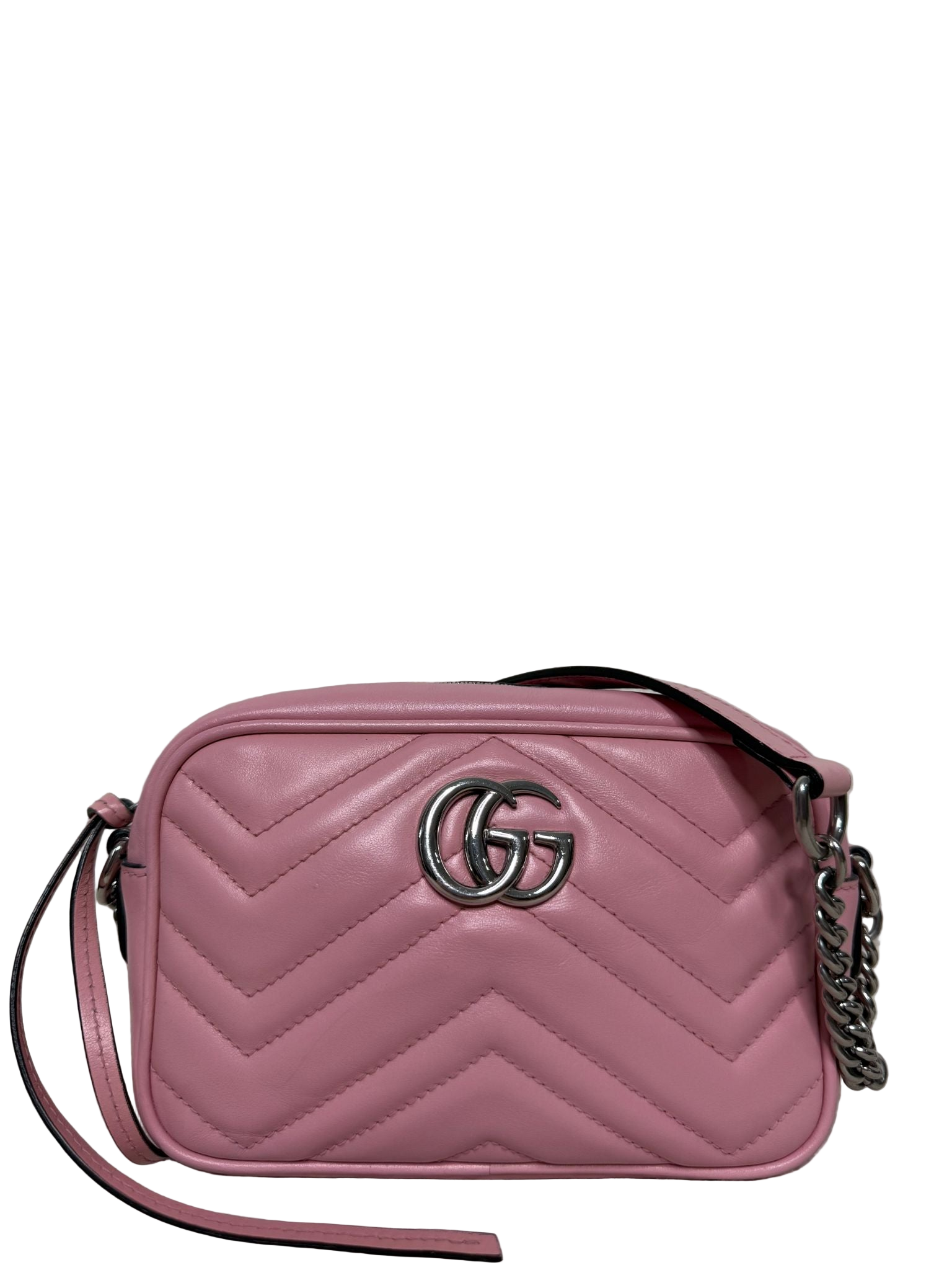 Gucci Mini GG Marmont Baby Pink Calfskin Matelassé Camera Bag