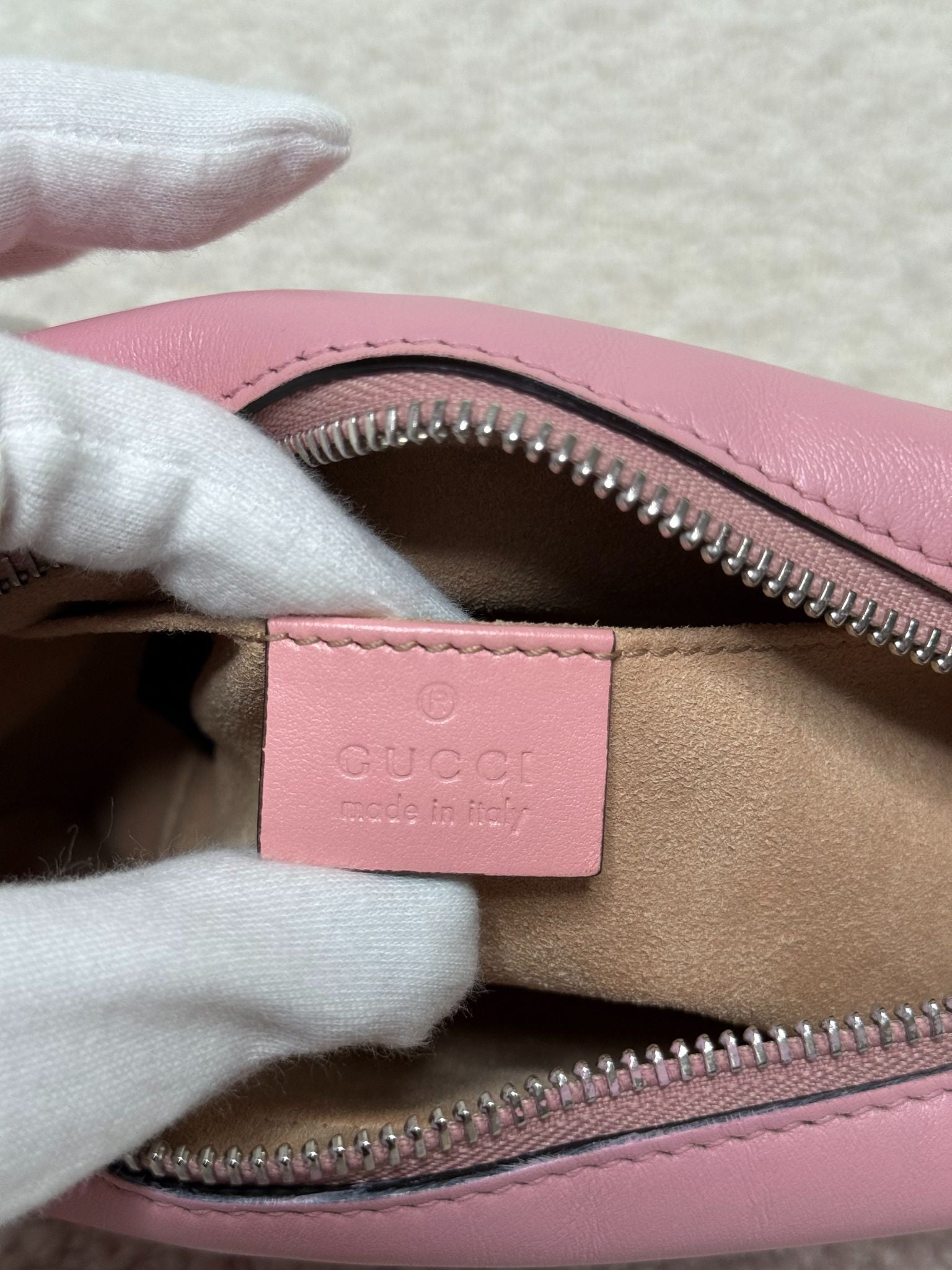 Gucci Mini GG Marmont Baby Pink Calfskin Matelassé Camera Bag