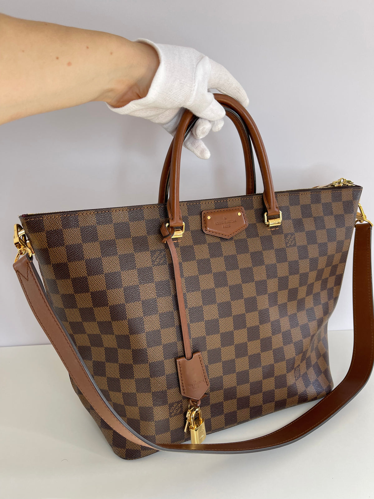 Louis Vuitton Damier Ebene Belmont 2Way Tote Bag