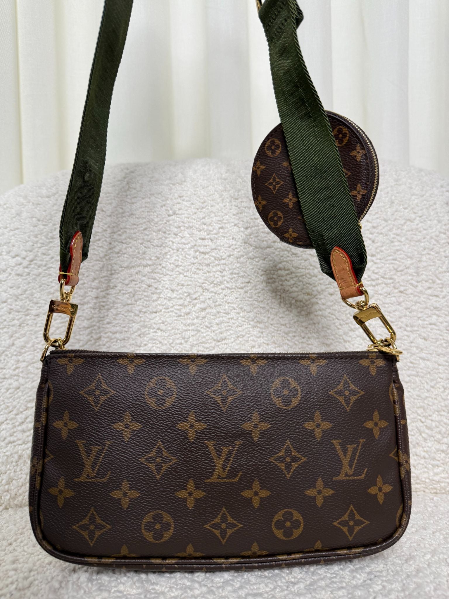 Louis Vuitton Multi Pochette Accessoires Khaki Strap Monogram Canvas
