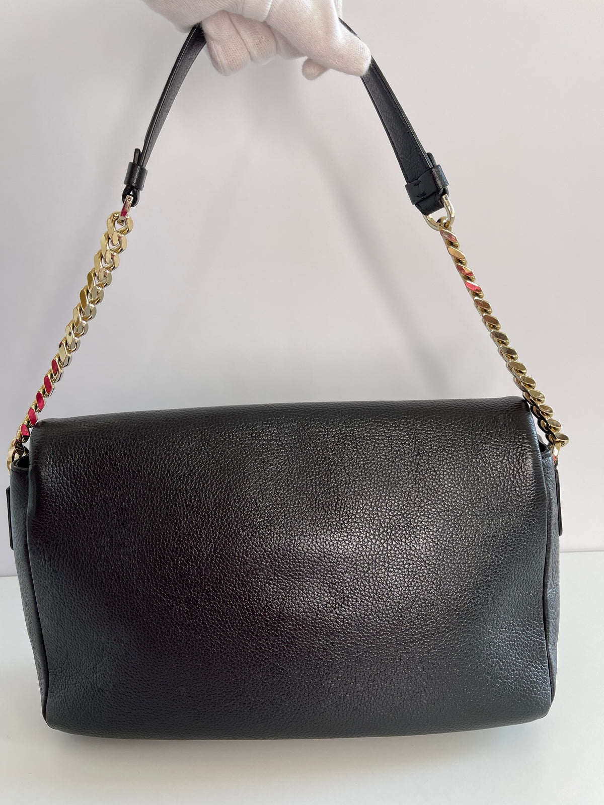 Versace Medusa Black Leather Shoulder Bag