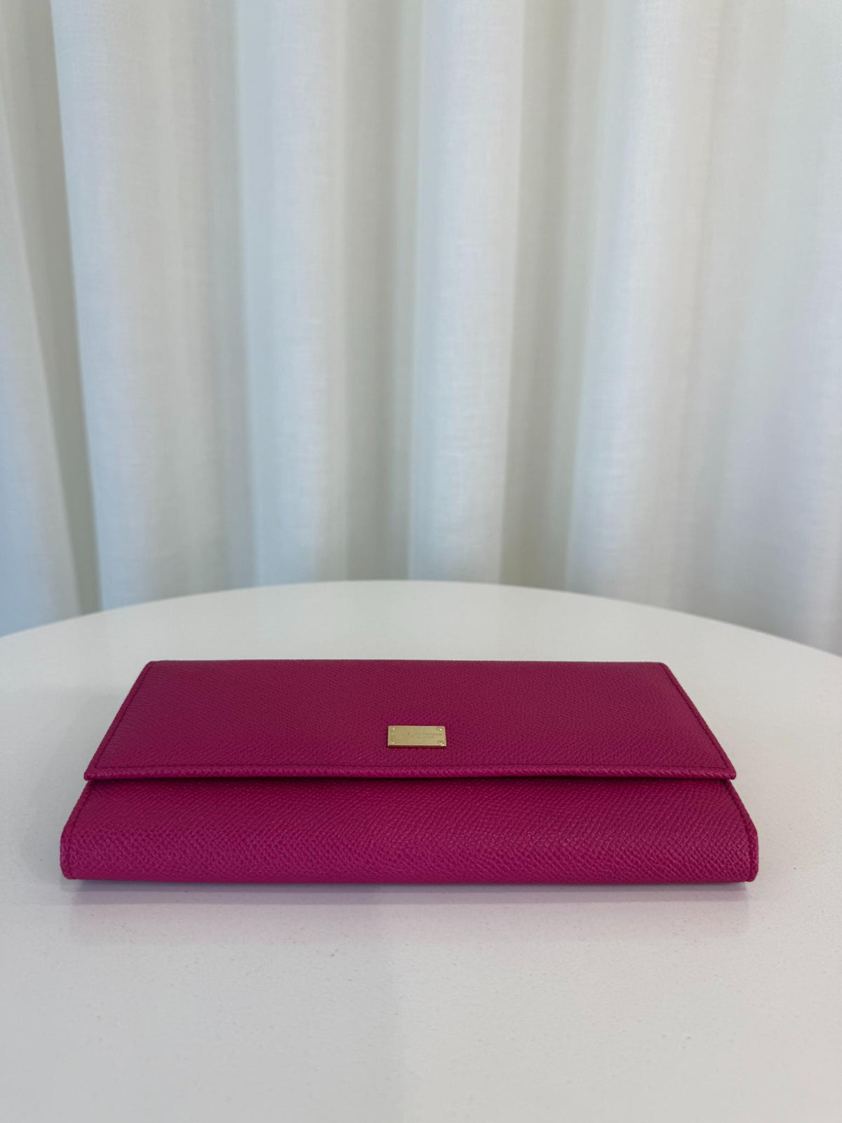 Dolce Gabbana Magenta Dauphine Calfskin Continental Wallet