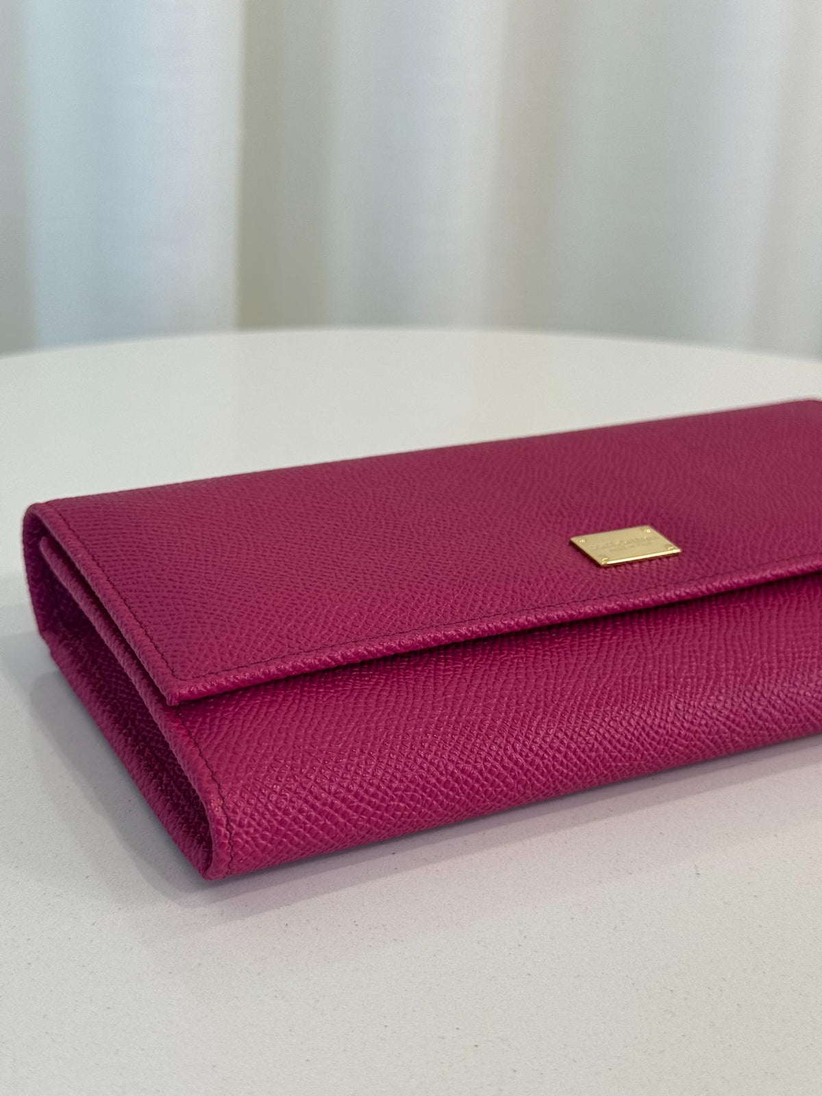 Dolce Gabbana Magenta Dauphine Calfskin Continental Wallet