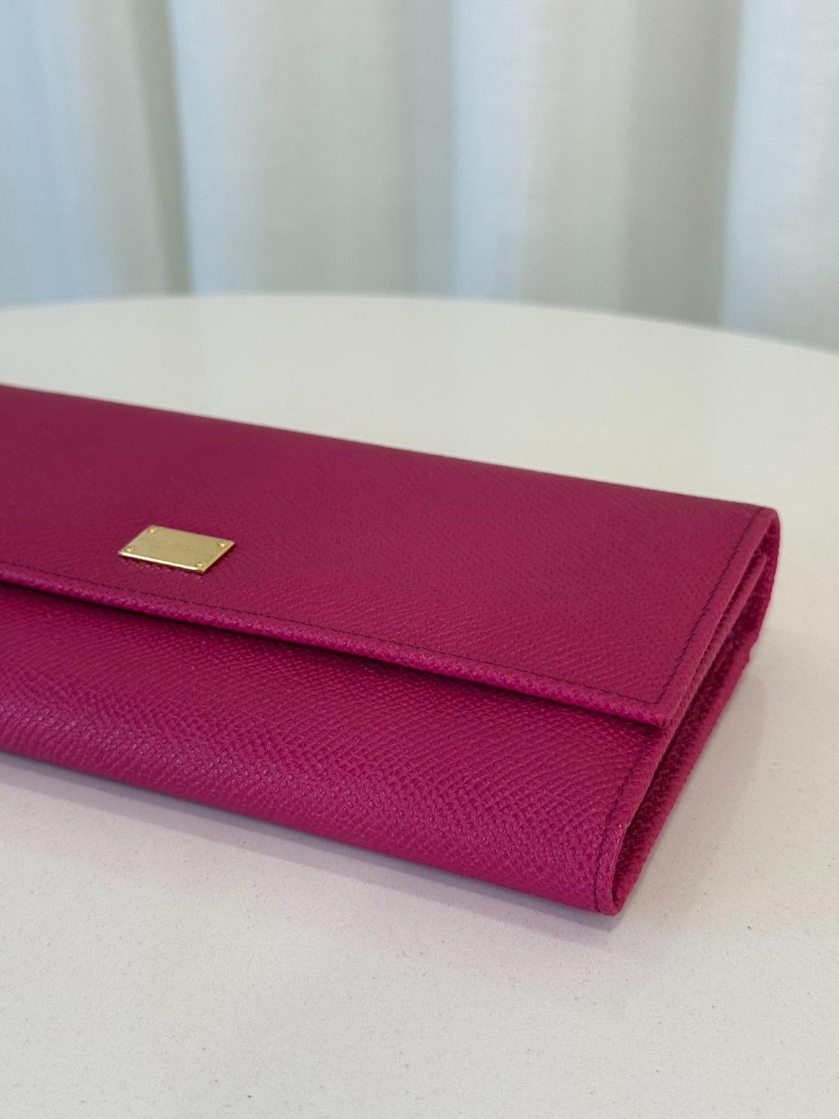 Dolce Gabbana Magenta Dauphine Calfskin Continental Wallet