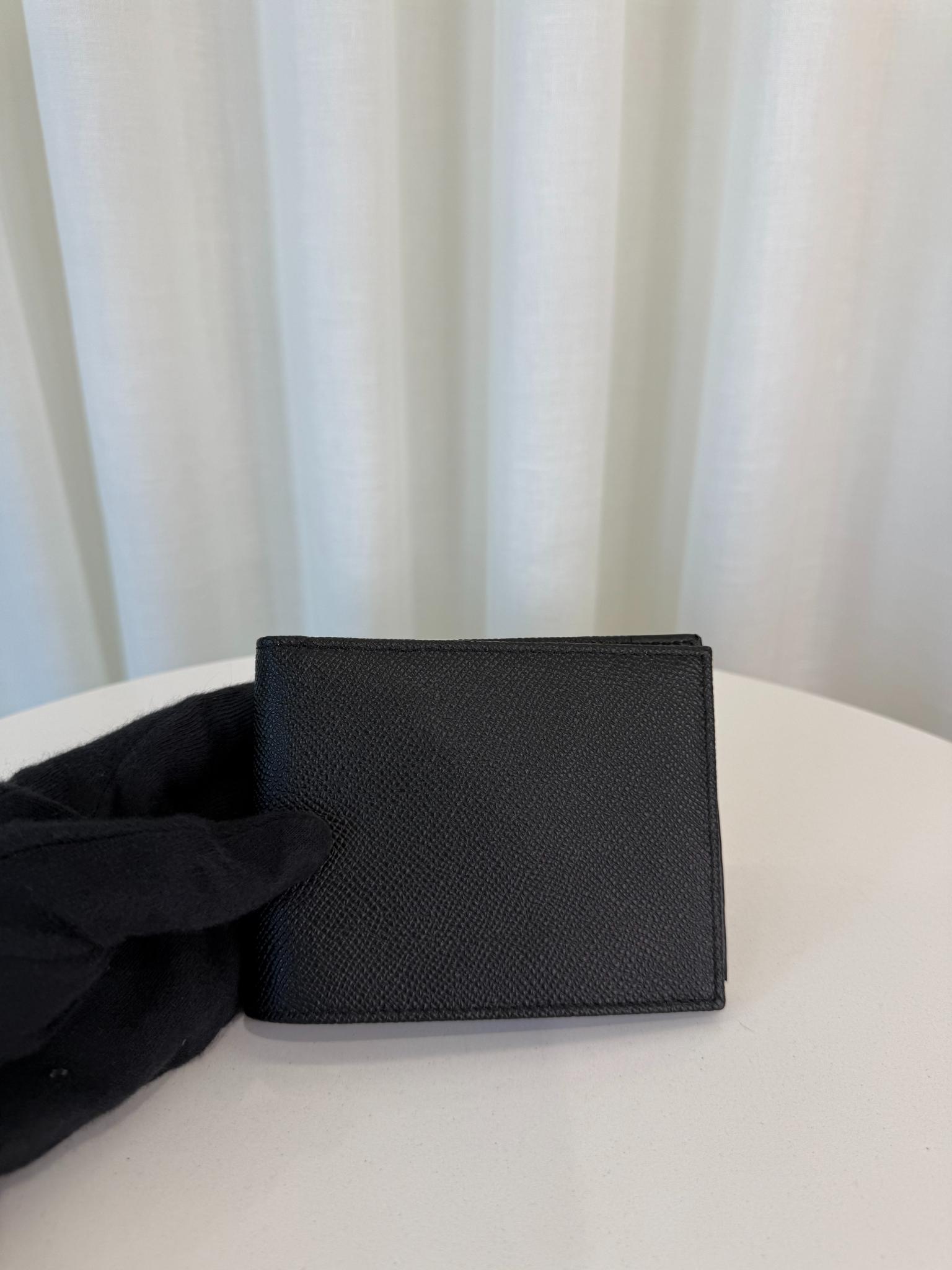 Dolce Gabbana Men's Black Dauphine Leather Bifold Wallet