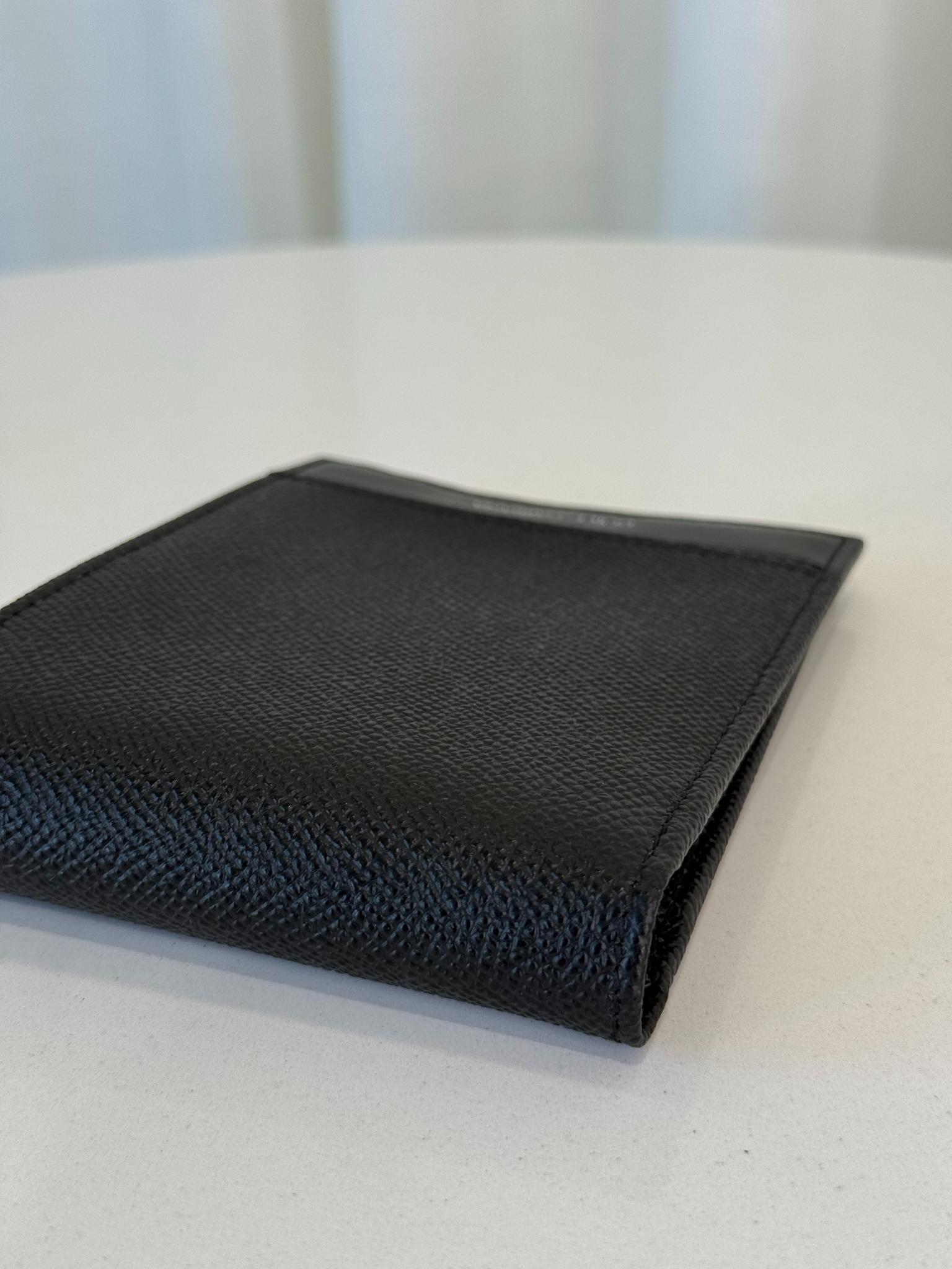 Dolce Gabbana Men's Black Dauphine Leather Bifold Wallet