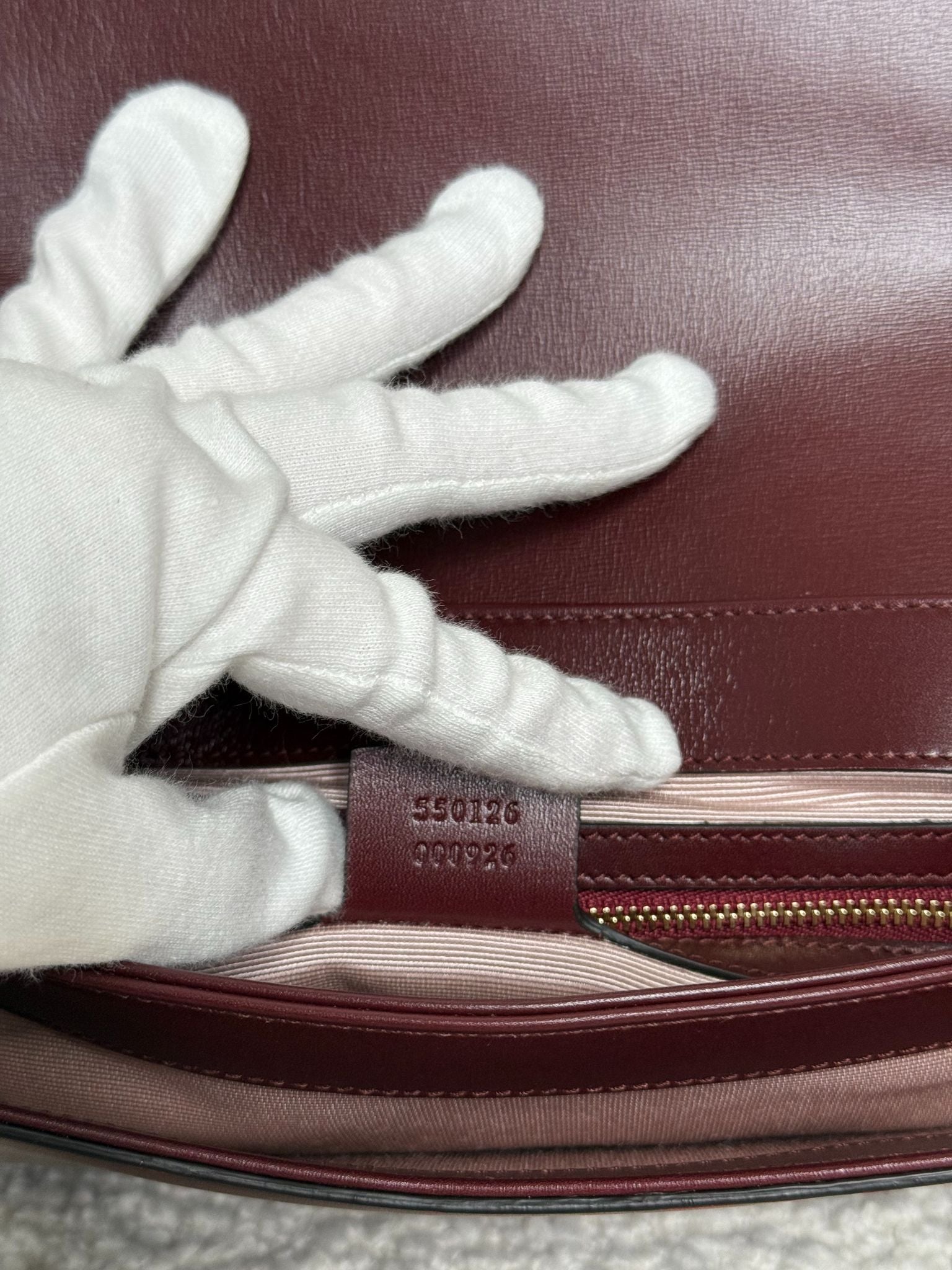 Gucci Arli Burgundy Calfskin Leather Crossbody Bag