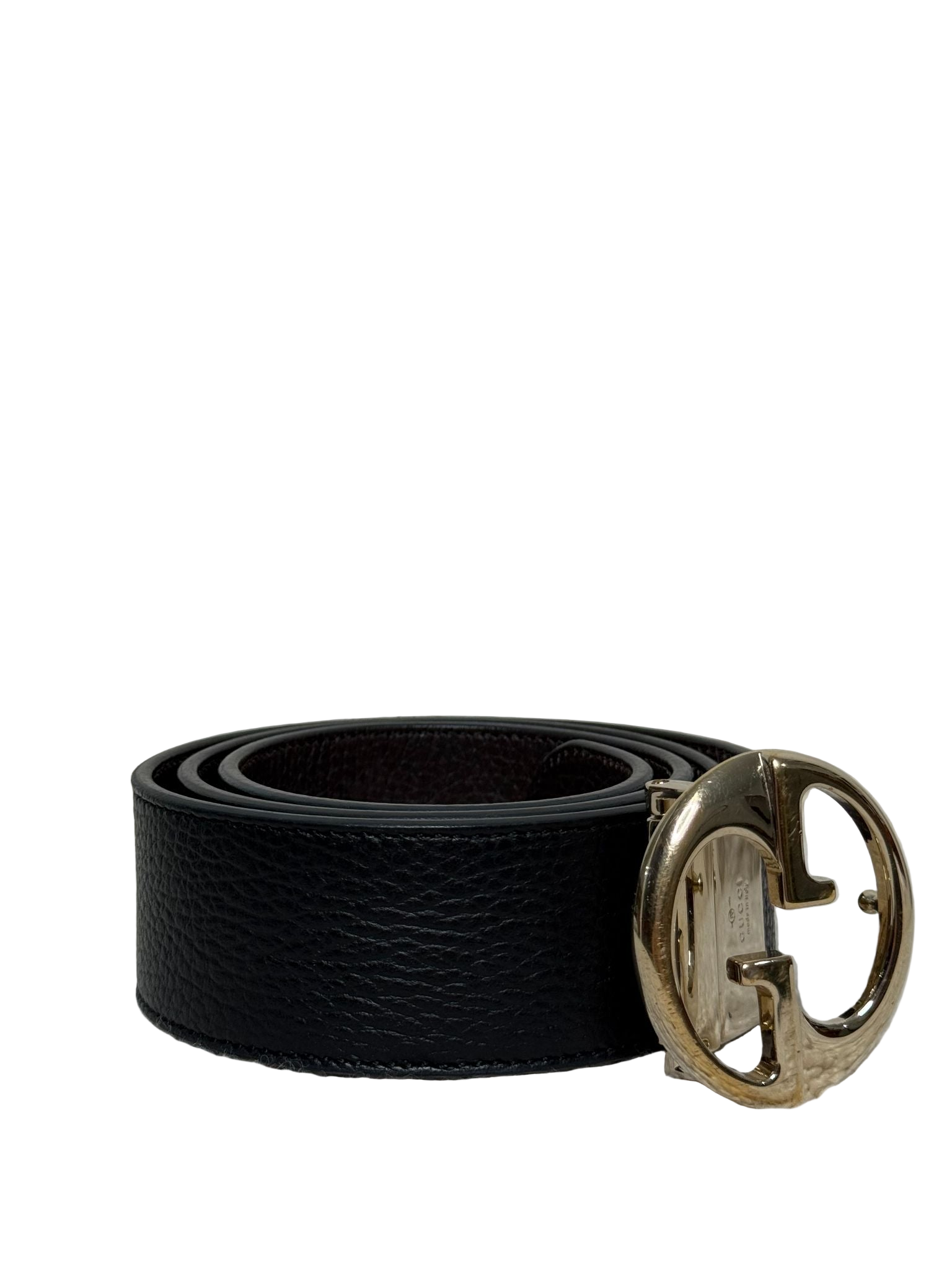 Gucci Black/Brown Pebbled Calf Leather Reversible