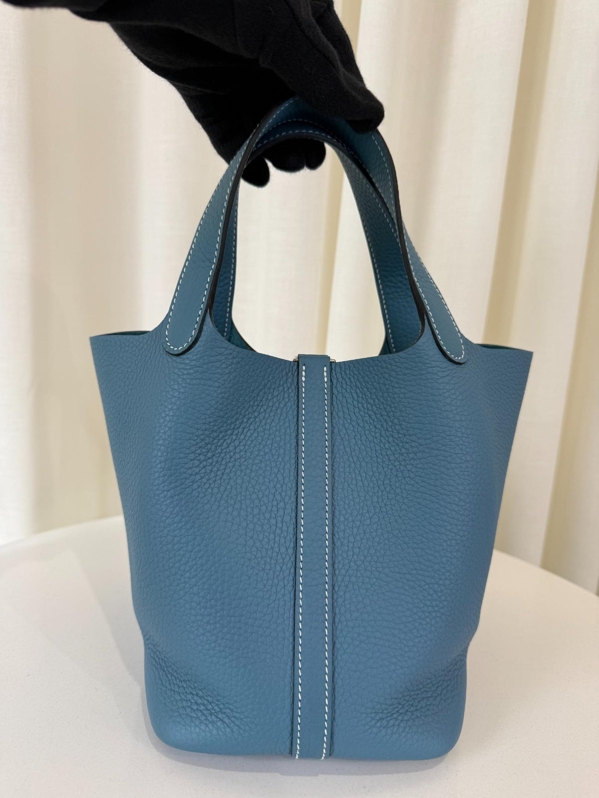 Hermès Picotin Lock 18 Bleu Jean Taurillon Clemence PHW