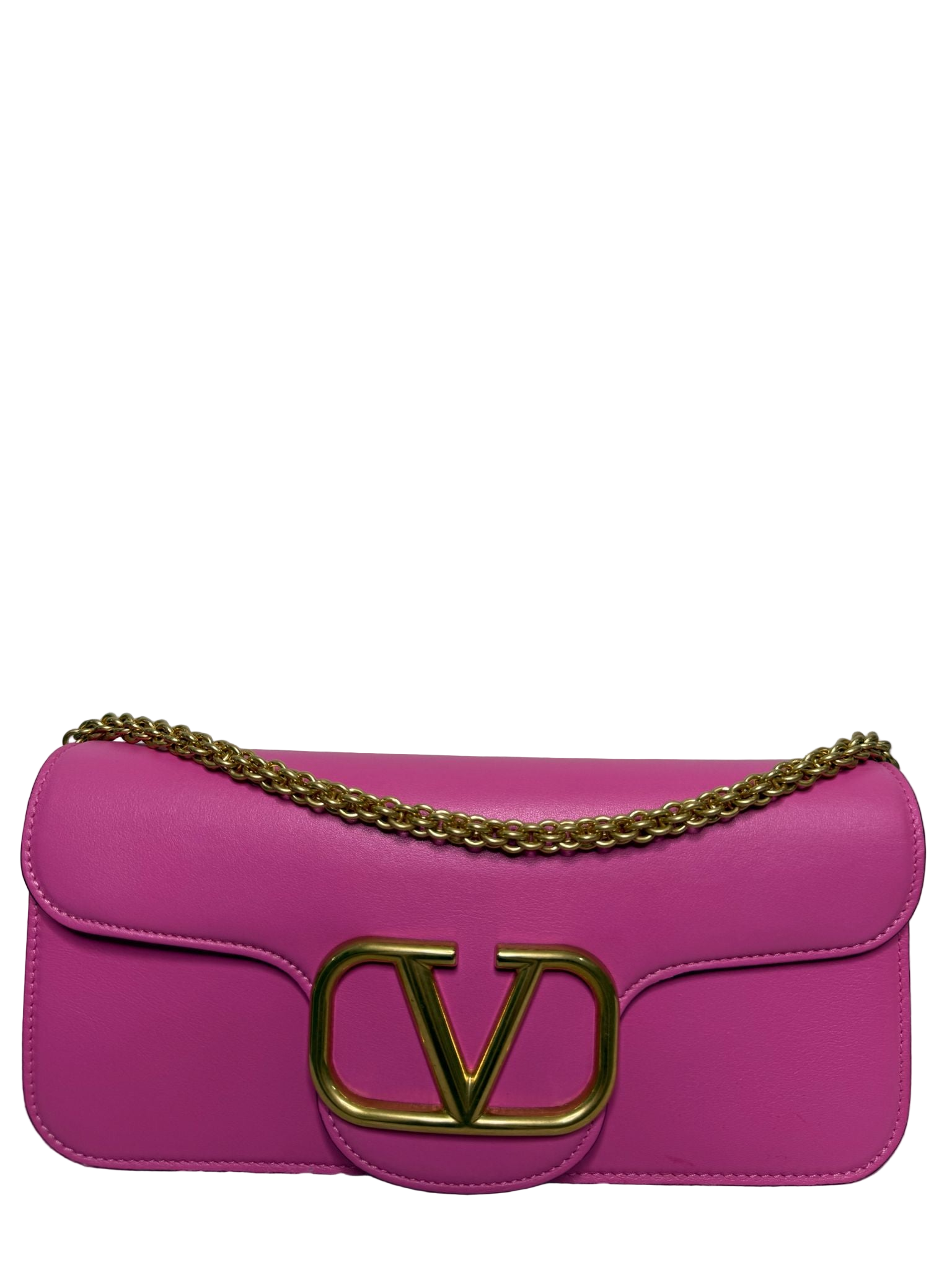 Valentino Garavani Locò Pink Calfskin Vlogo Signature Shoulder Bag