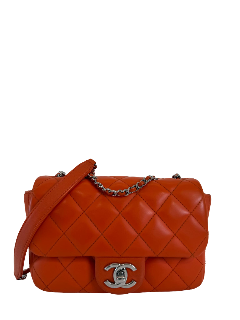 Chanel Paris-Seoul Small Coco Rain Dark Orange Rubber Flap Bag