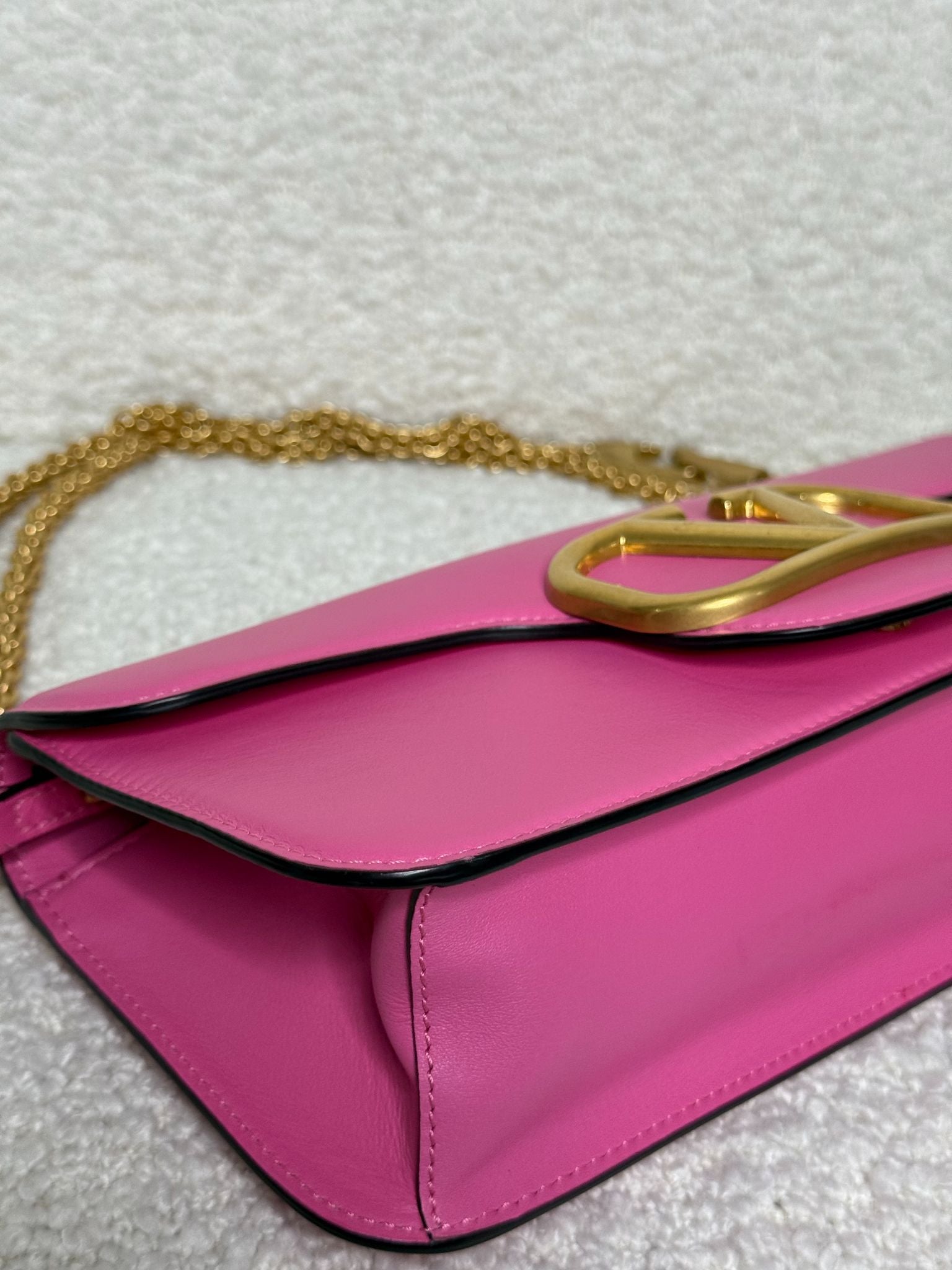 Valentino Garavani Locò Pink Calfskin Vlogo Signature Shoulder Bag