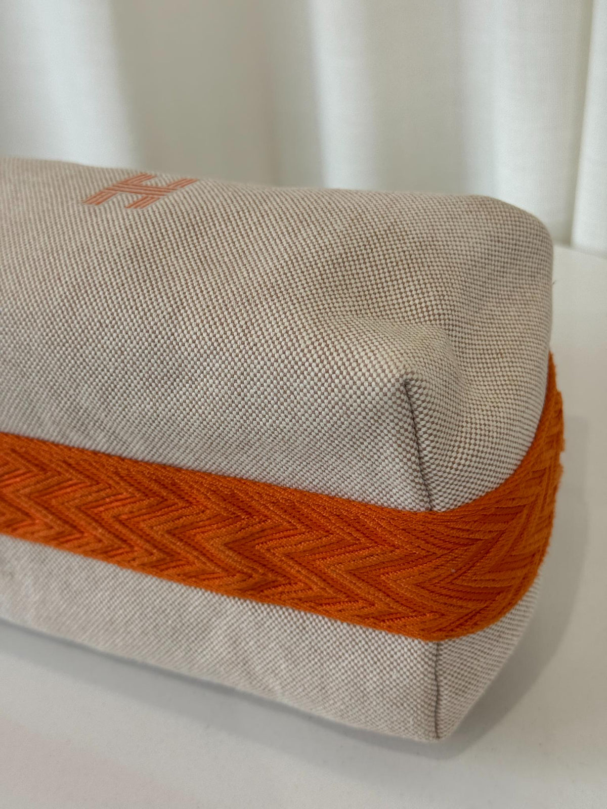 Hermès Bride-a-Brac Beige/Orange Canvas Pouch