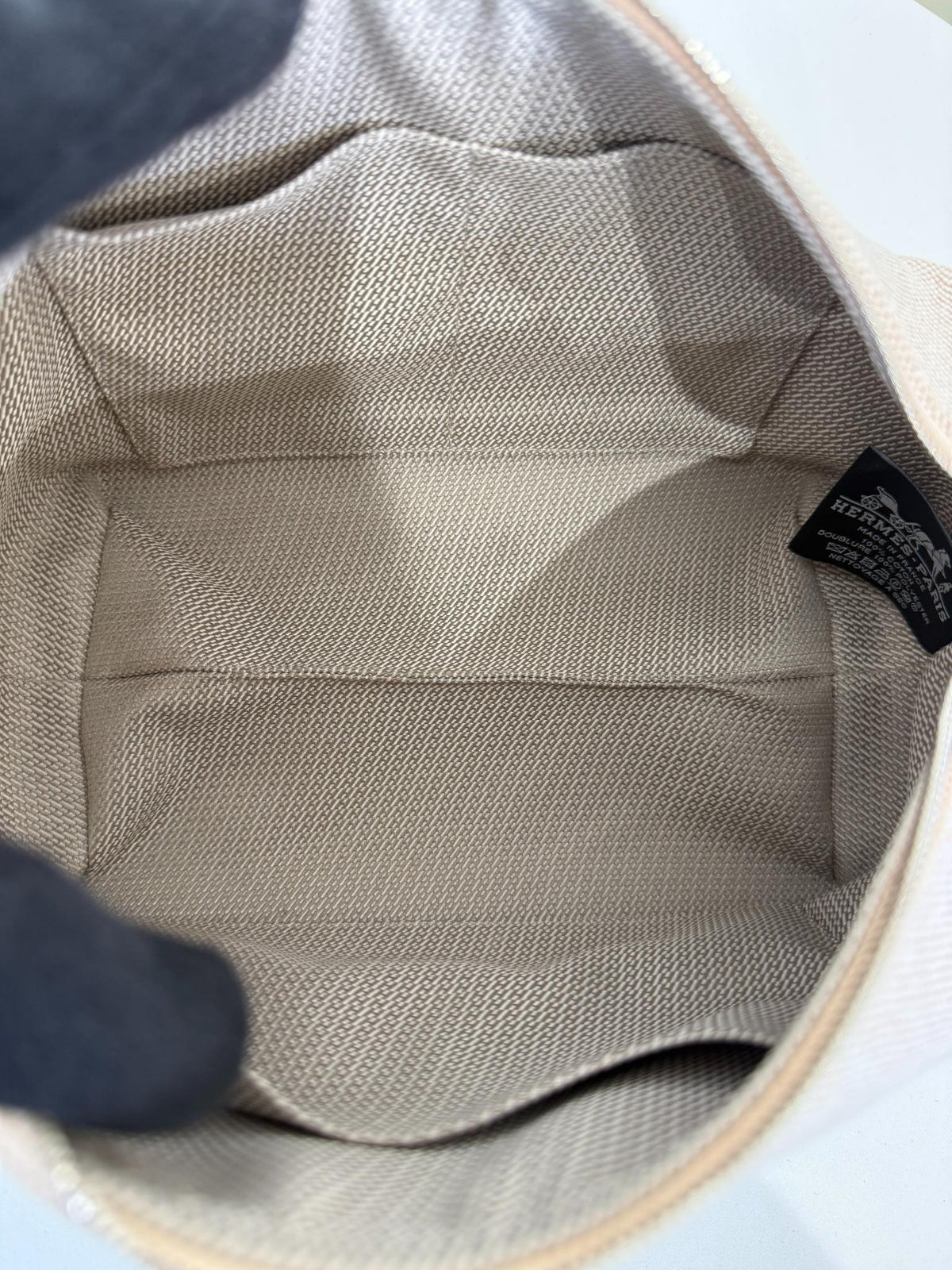 Hermès Bride-a-Brac Beige/Orange Canvas Pouch