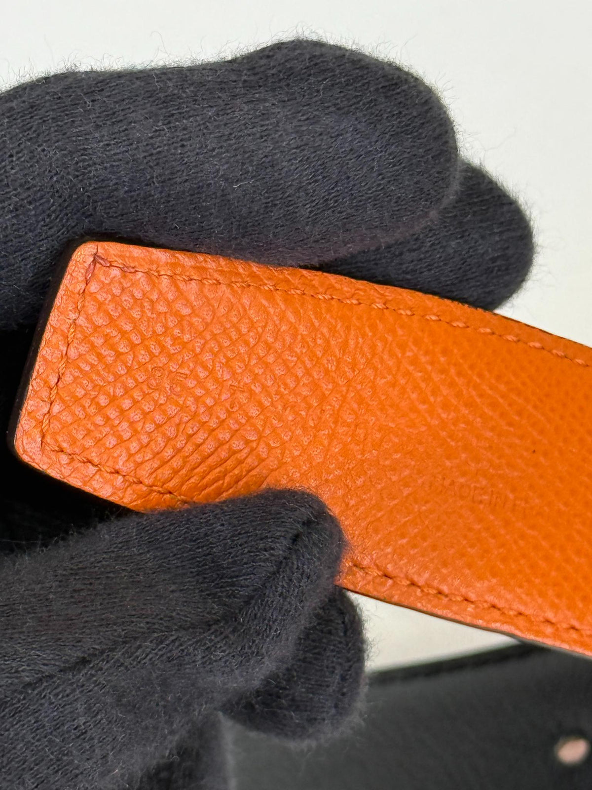 Hermès Black/Orange H-buckle Belt