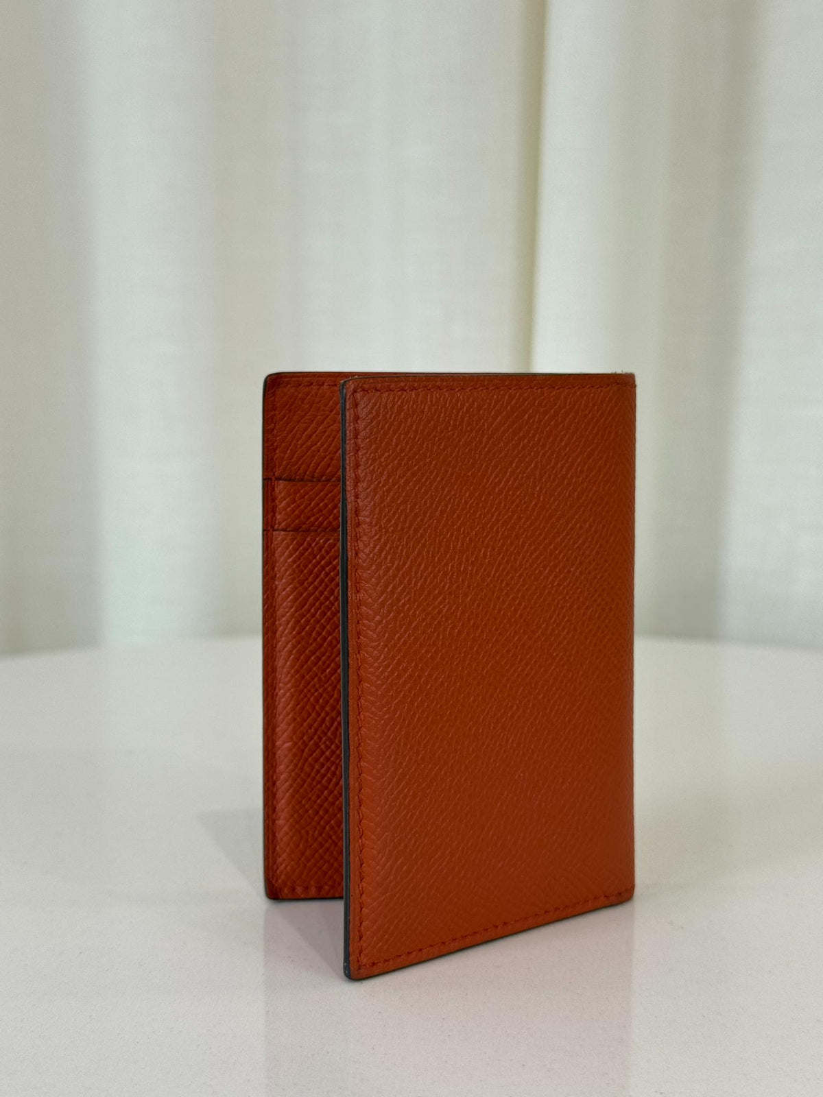Hermès Calvi Duo Compact Card Holder Orange