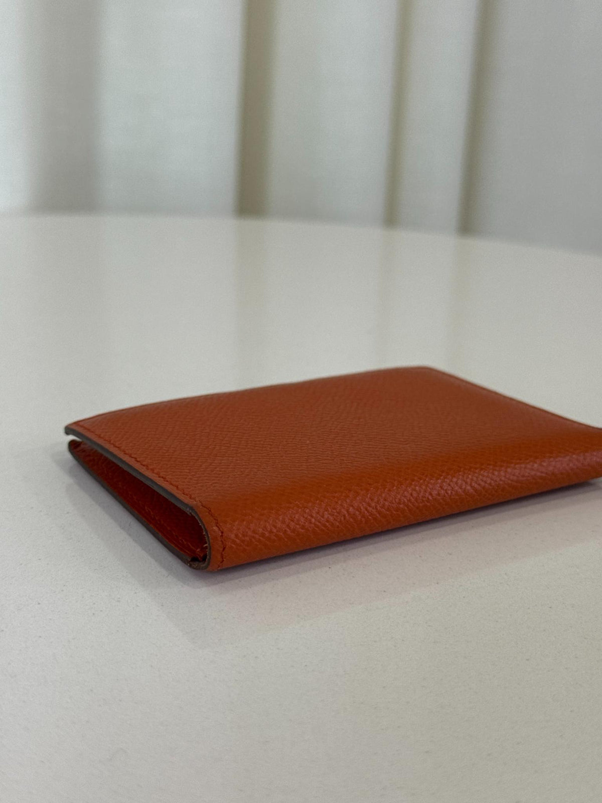 Hermès Calvi Duo Compact Card Holder Orange