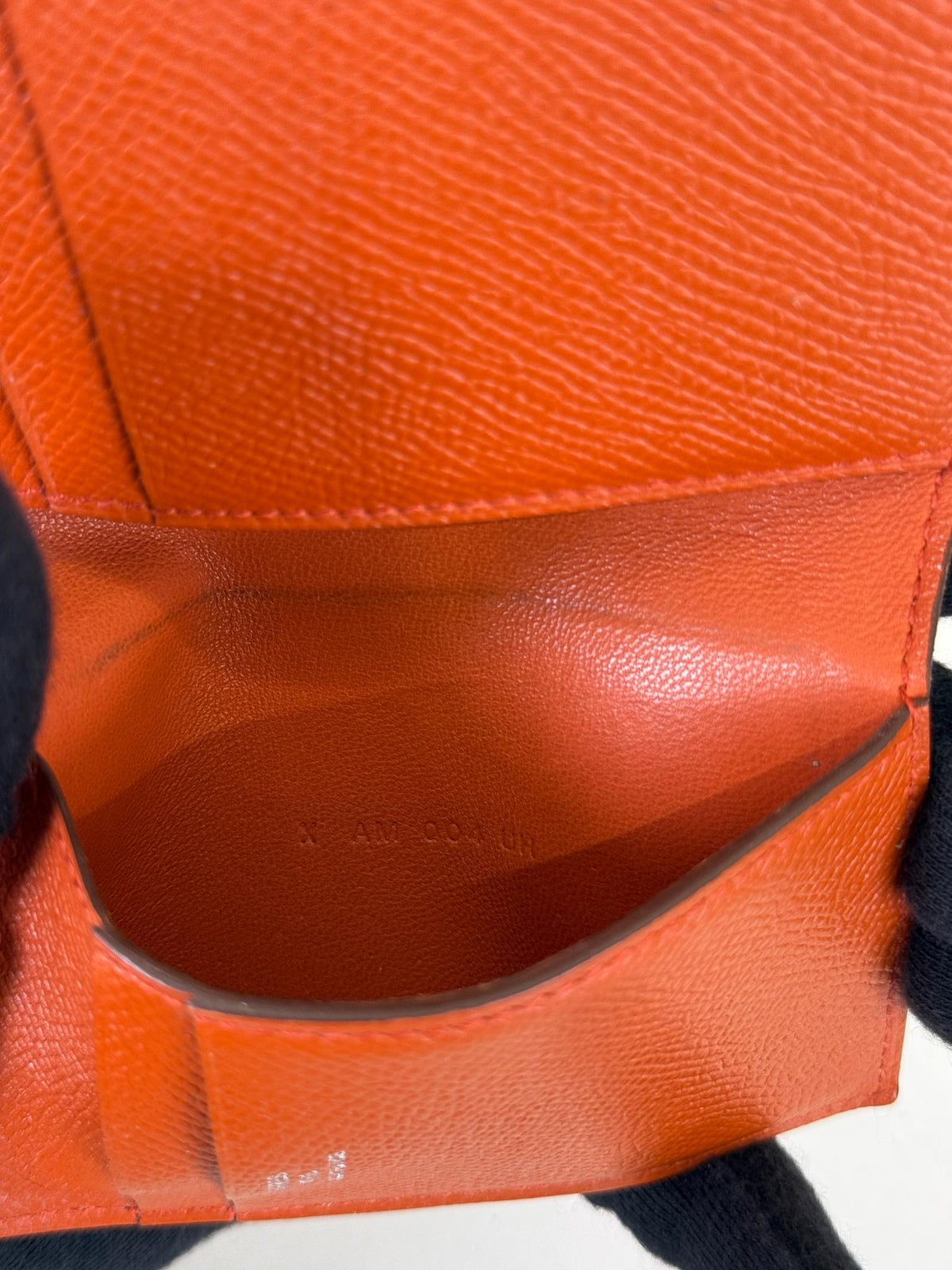 Hermès Calvi Duo Compact Card Holder Orange