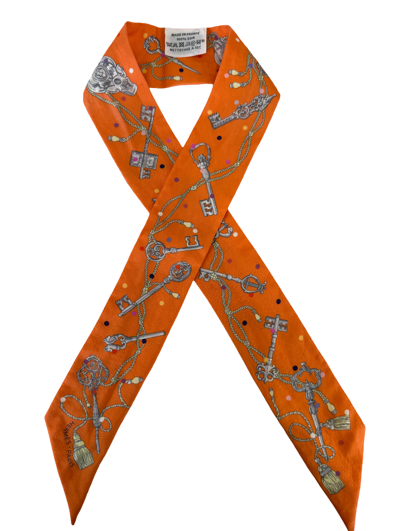 Hermès Les Clés à Pois Twilly Orange