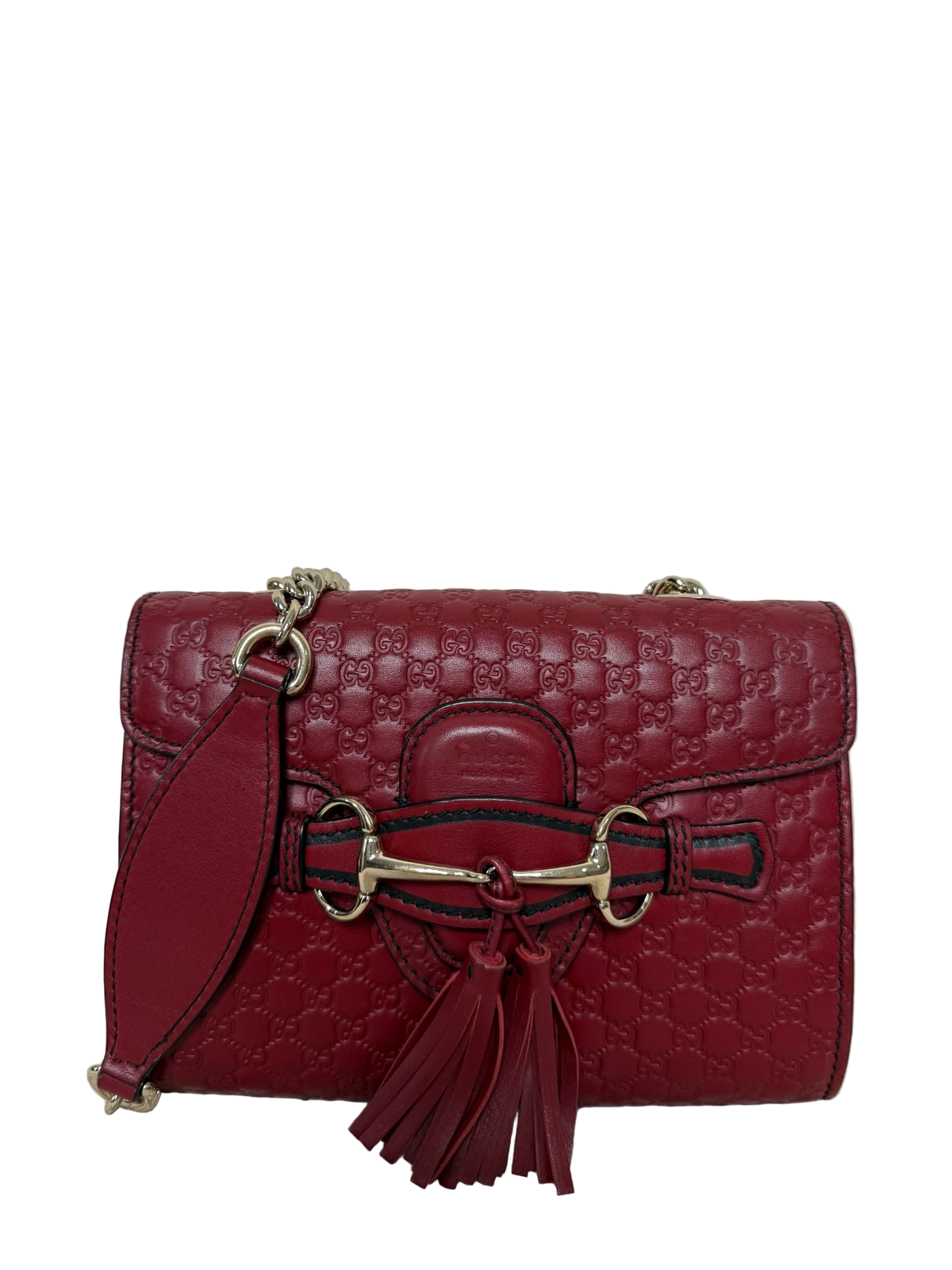 Gucci Red Microguccissima Emily Mini Crossbody Bag