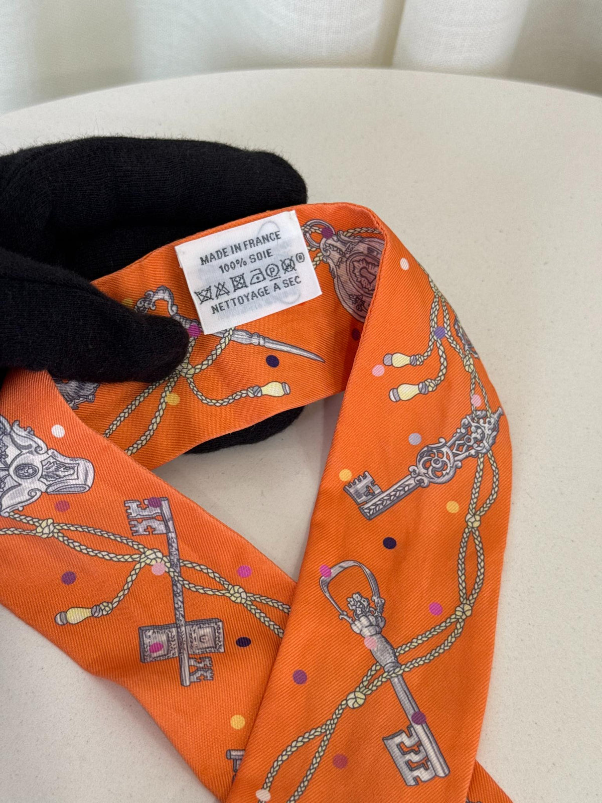 Hermès Les Clés à Pois Twilly Orange