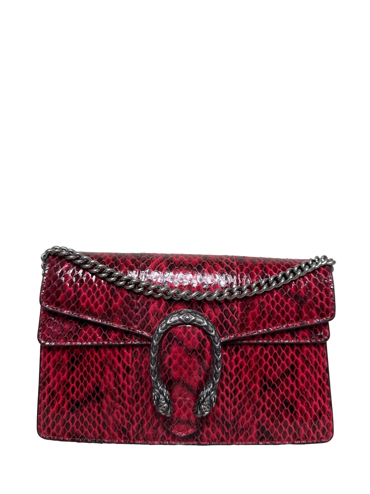 Gucci Super Mini Dionysus Red Python Leather Chain Bag