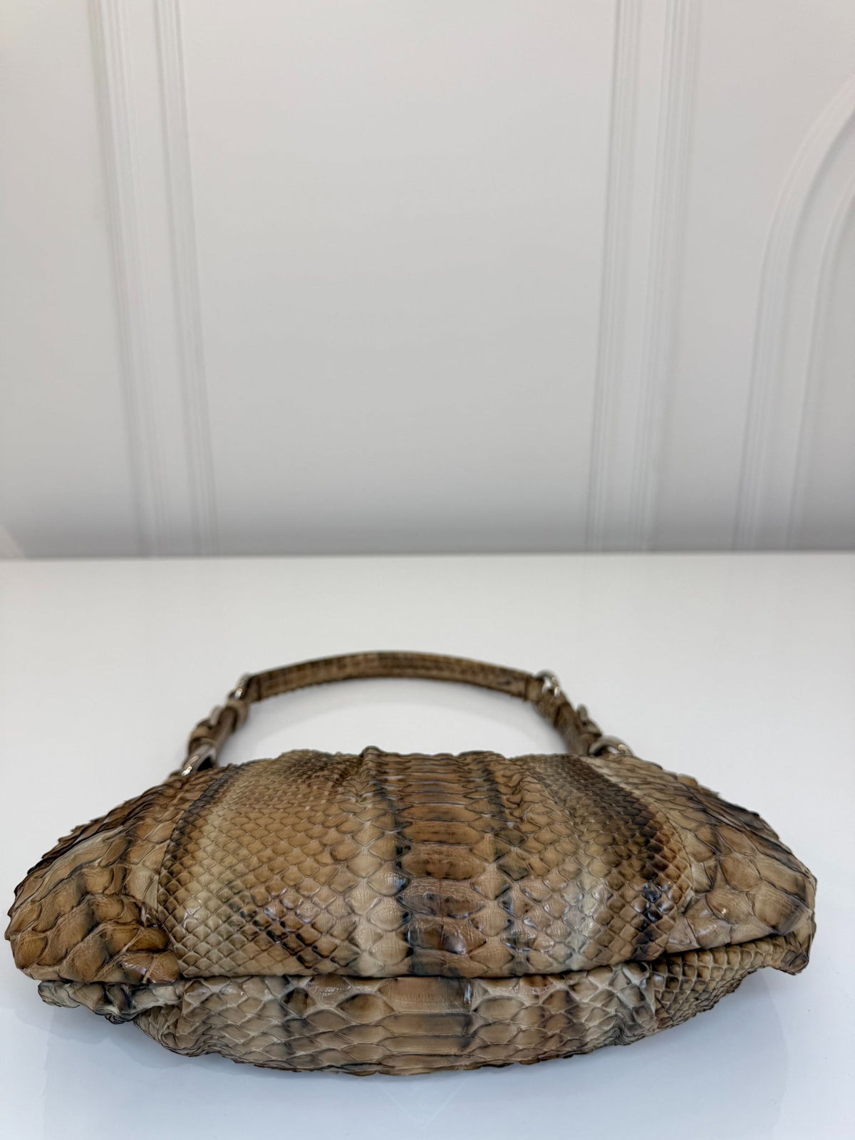 Prada Vintage Brown Python Leather Shoulder Bag
