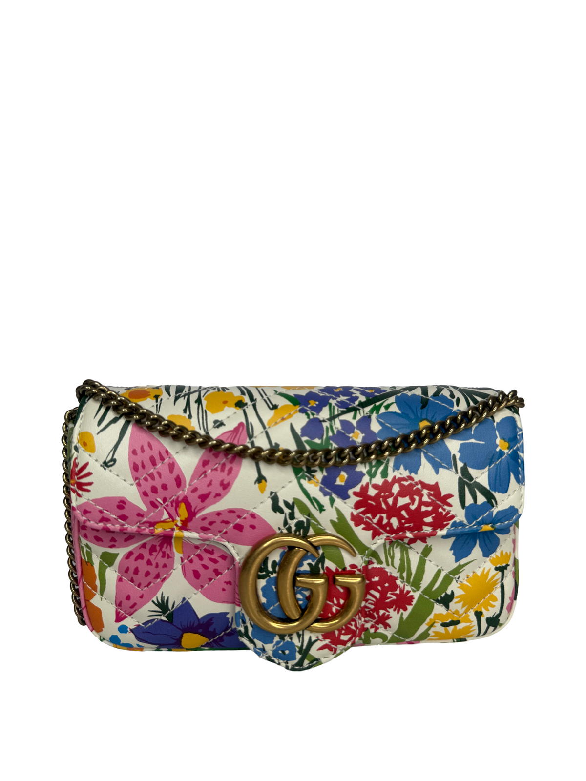 Gucci x Ken Scott Limited Edition Floral Print GG Marmont Mini Shoulder Bag