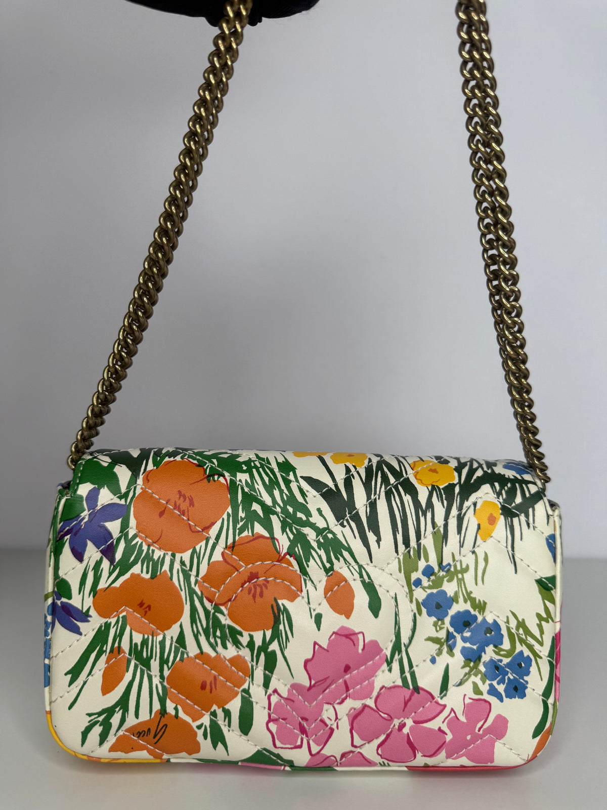 Gucci x Ken Scott Limited Edition Floral Print GG Marmont Mini Shoulder Bag