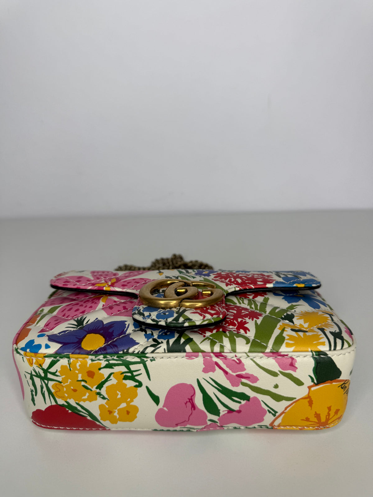 Gucci x Ken Scott Limited Edition Floral Print GG Marmont Mini Shoulder Bag