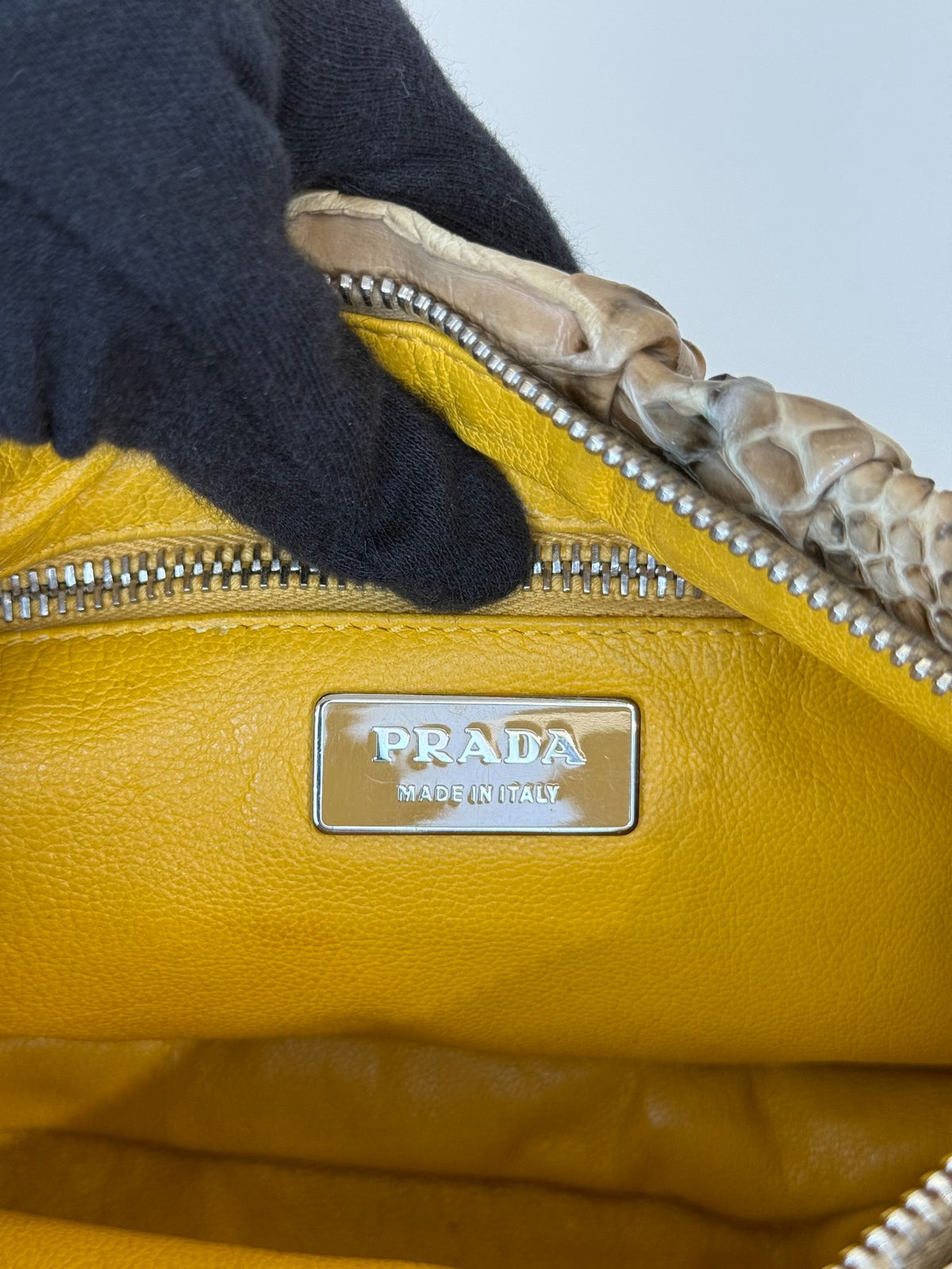 Prada Vintage Brown Python Leather Shoulder Bag