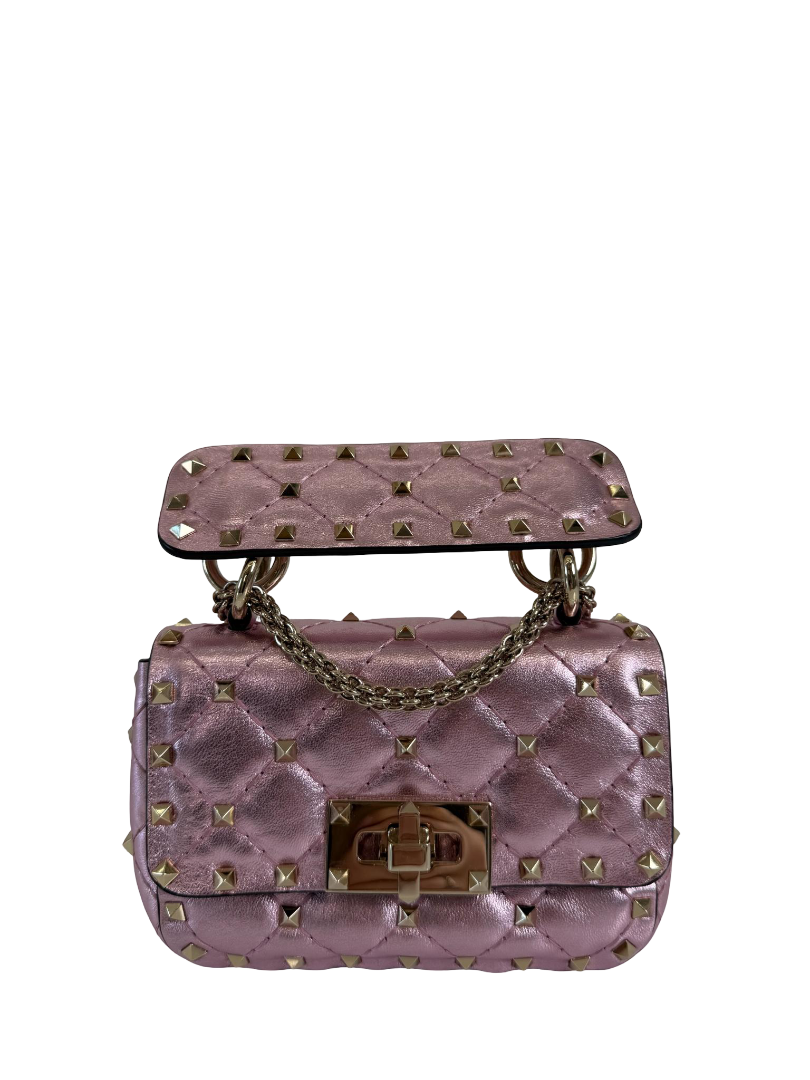Valentino Garavani Rockstud Spike Micro Bag Metallic Pink