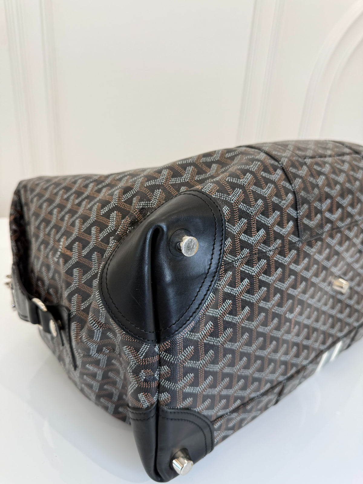 Goyard Goyardine Canvas Black Boeing 45 Duffle Bag