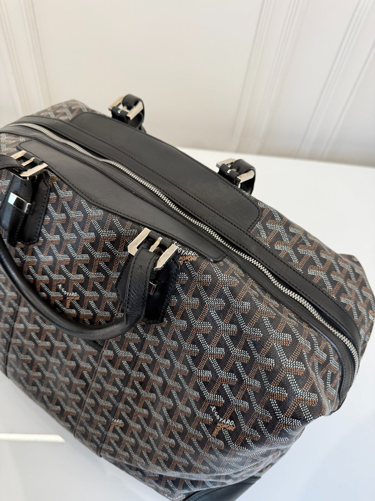 Goyard Goyardine Canvas Black Boeing 45 Duffle Bag