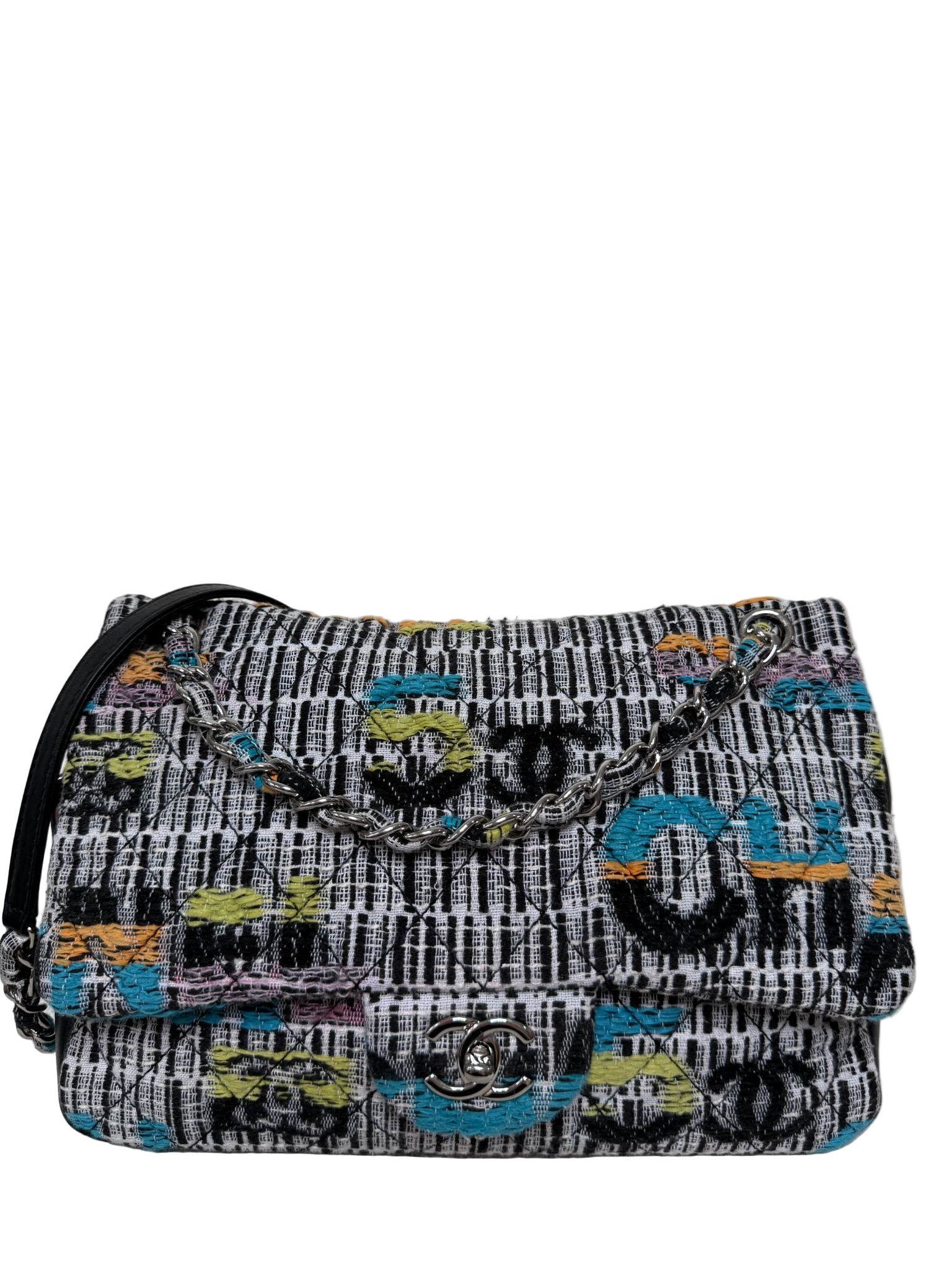 Chanel No.5 Easy Fantasy Quilted Multicolor Tweed Medium Flap Bag