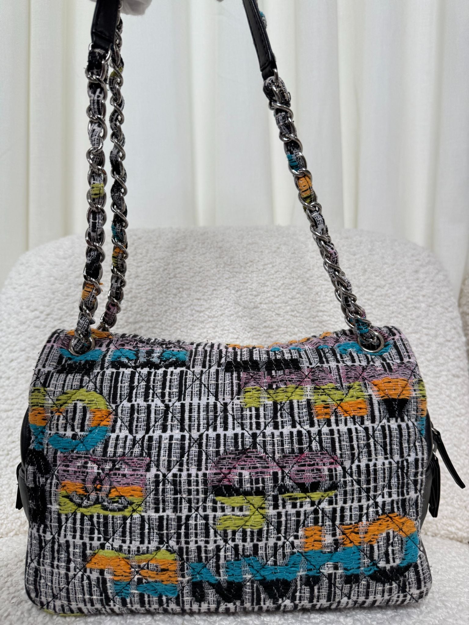 Chanel No.5 Easy Fantasy Quilted Multicolor Tweed Medium Flap Bag