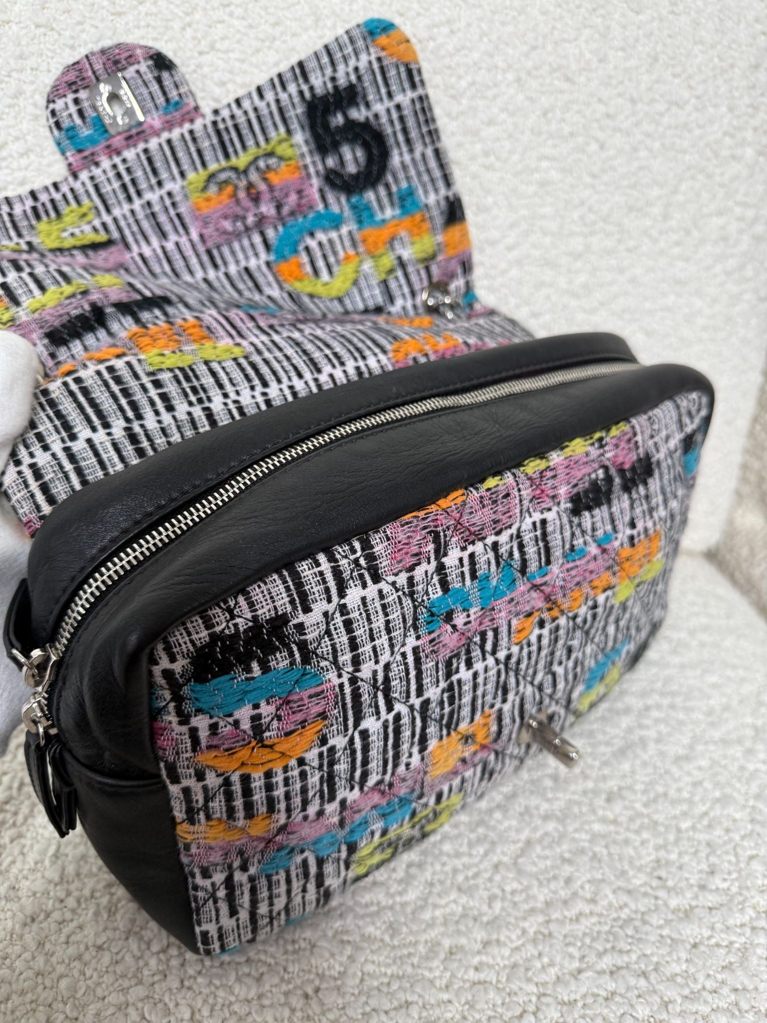 Chanel No.5 Easy Fantasy Quilted Multicolor Tweed Medium Flap Bag