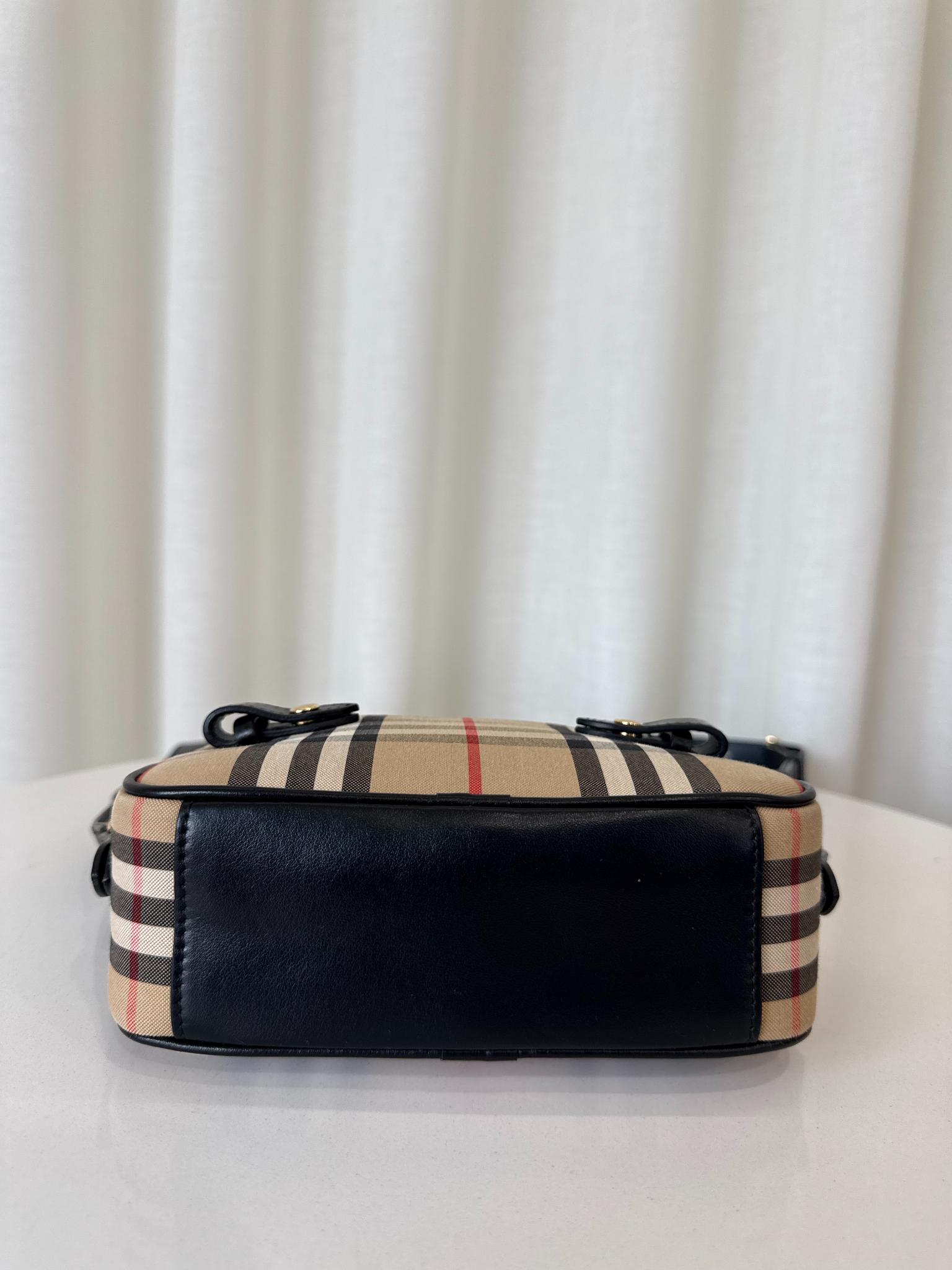 Burberry Vintage Check and Leather Camera Bag