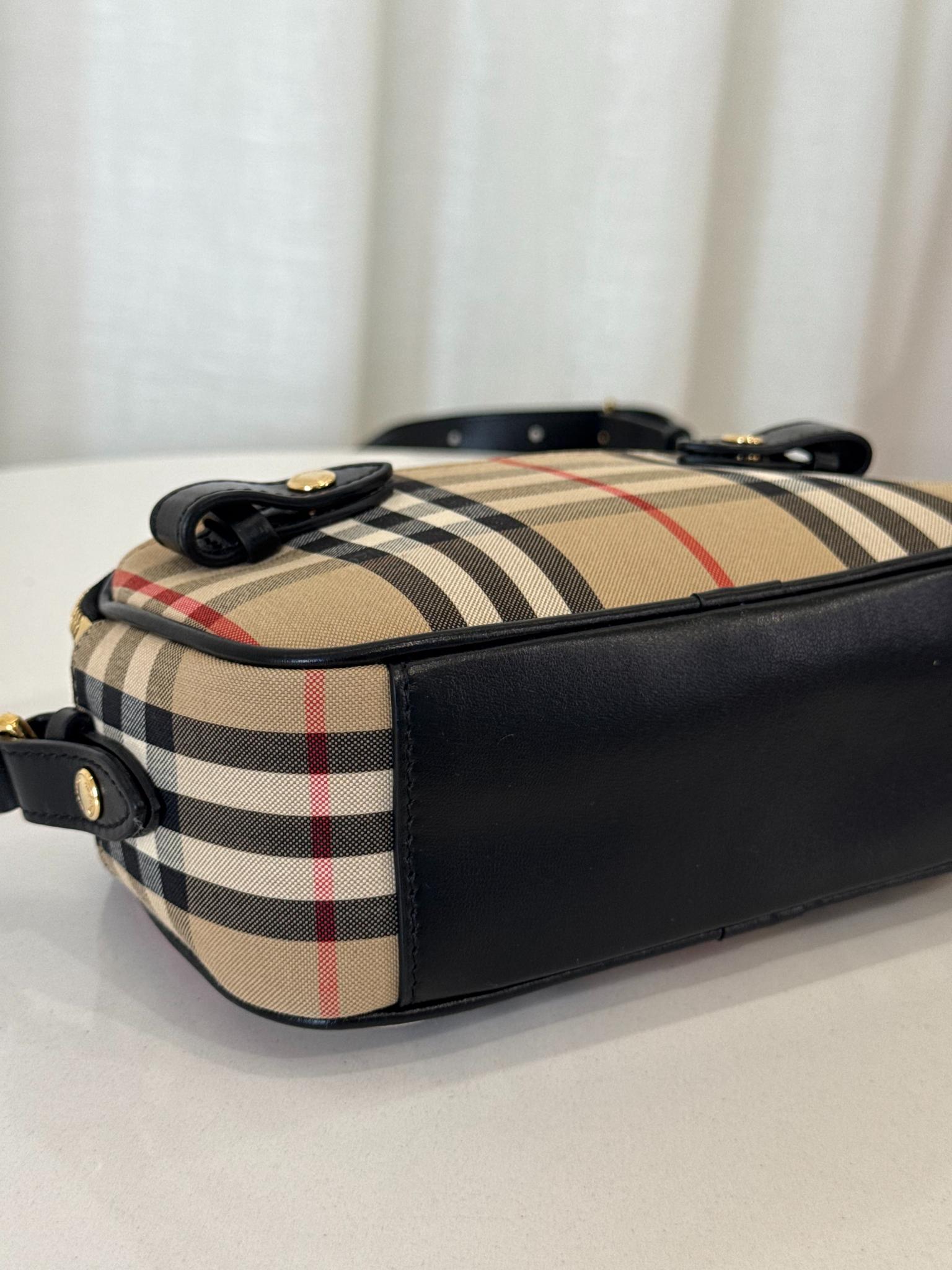 Burberry Vintage Check and Leather Camera Bag