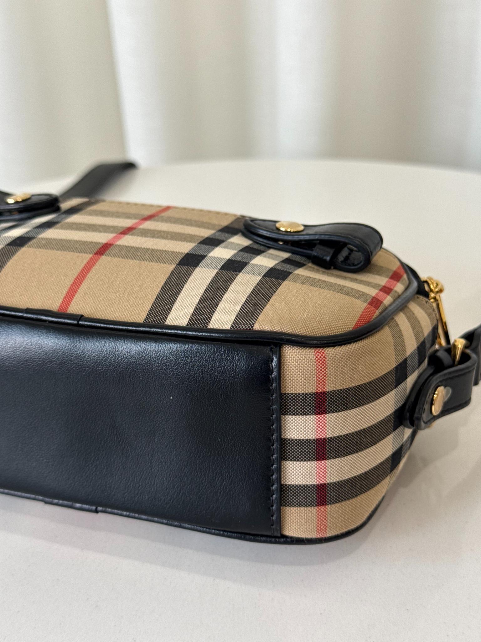 Burberry Vintage Check and Leather Camera Bag
