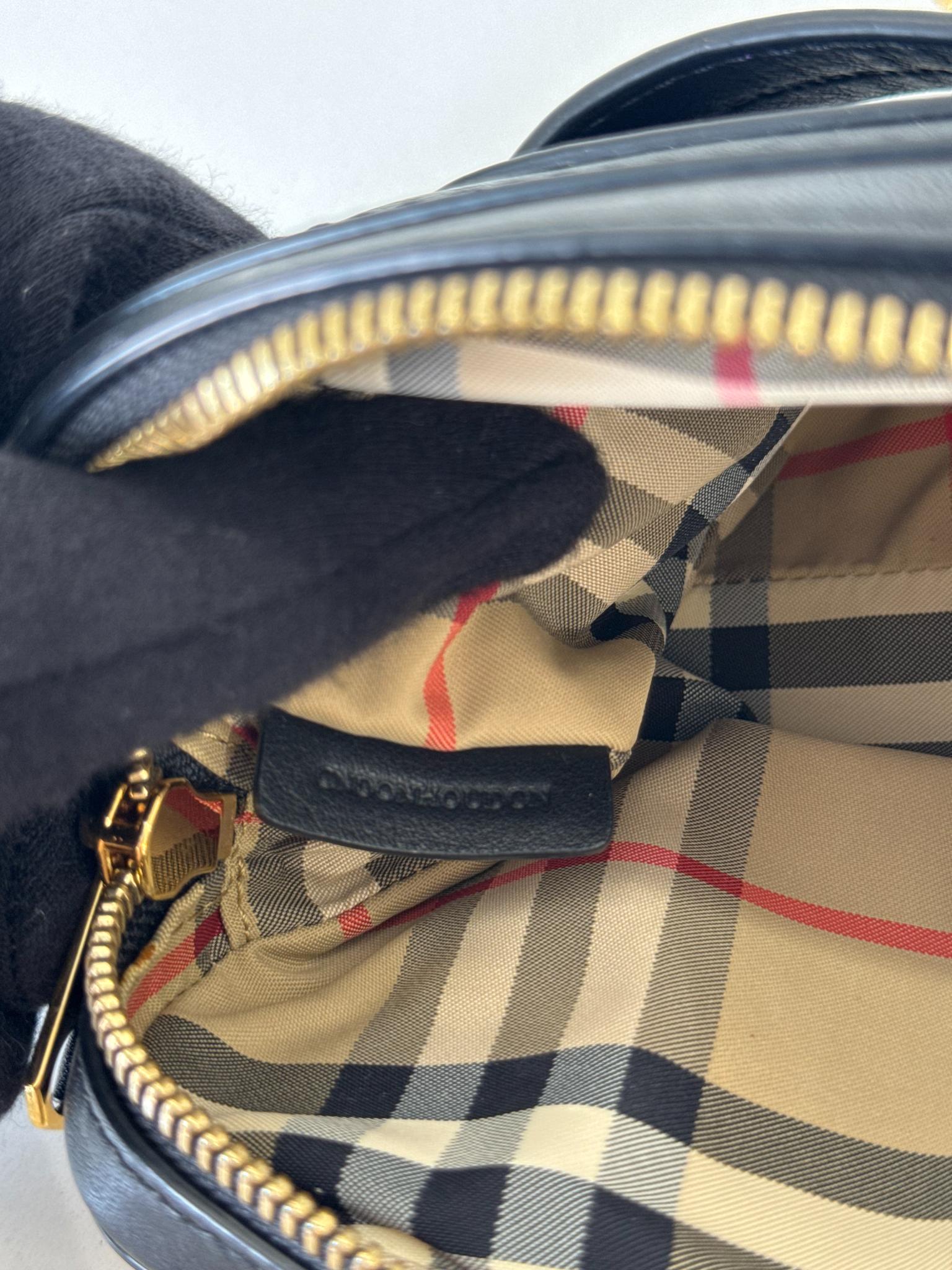 Burberry Beige/Black Nova Check Canvas and Leather Studded Elise Belt Bag